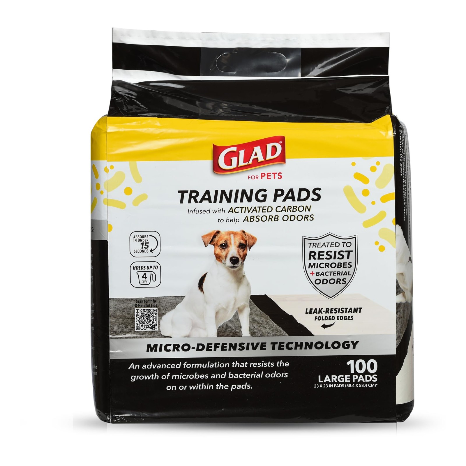 Glad for Pets Activated Carbon Puppy Training Pads with Anti-Microbial Techno…