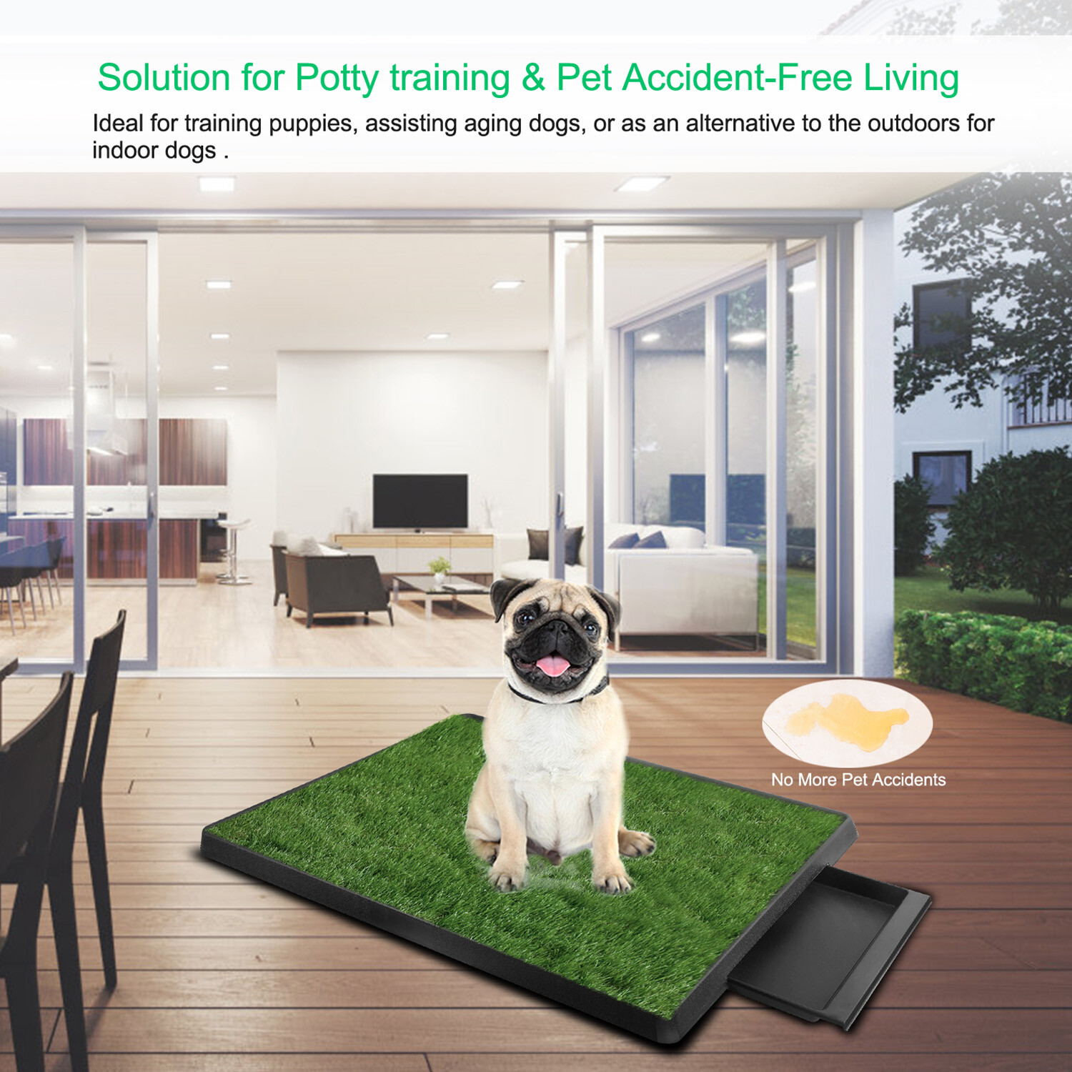 Puppy Dog Pets Potty Indoor Training Pee Pad Mat Tray Dogs Grass House Toilet US