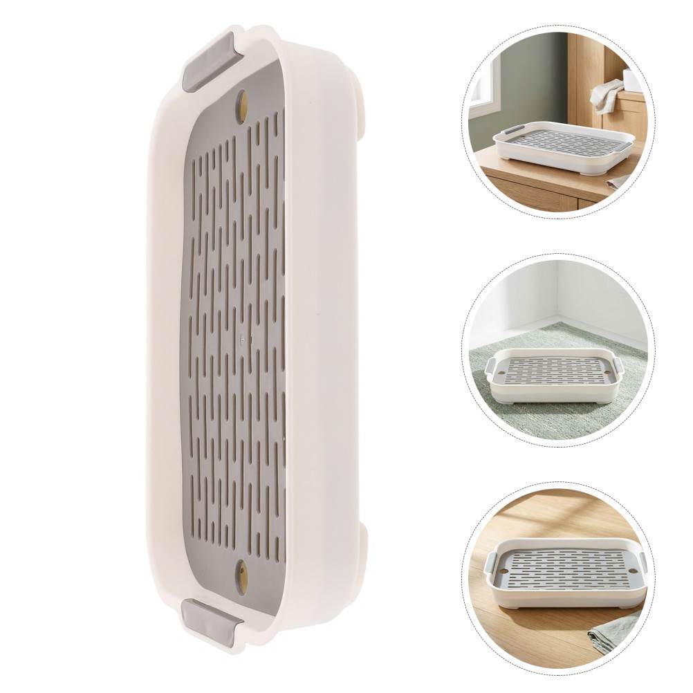 2Pcs Durable White Rabbit Litter Box for Small Pets Home Use Antisplash Design