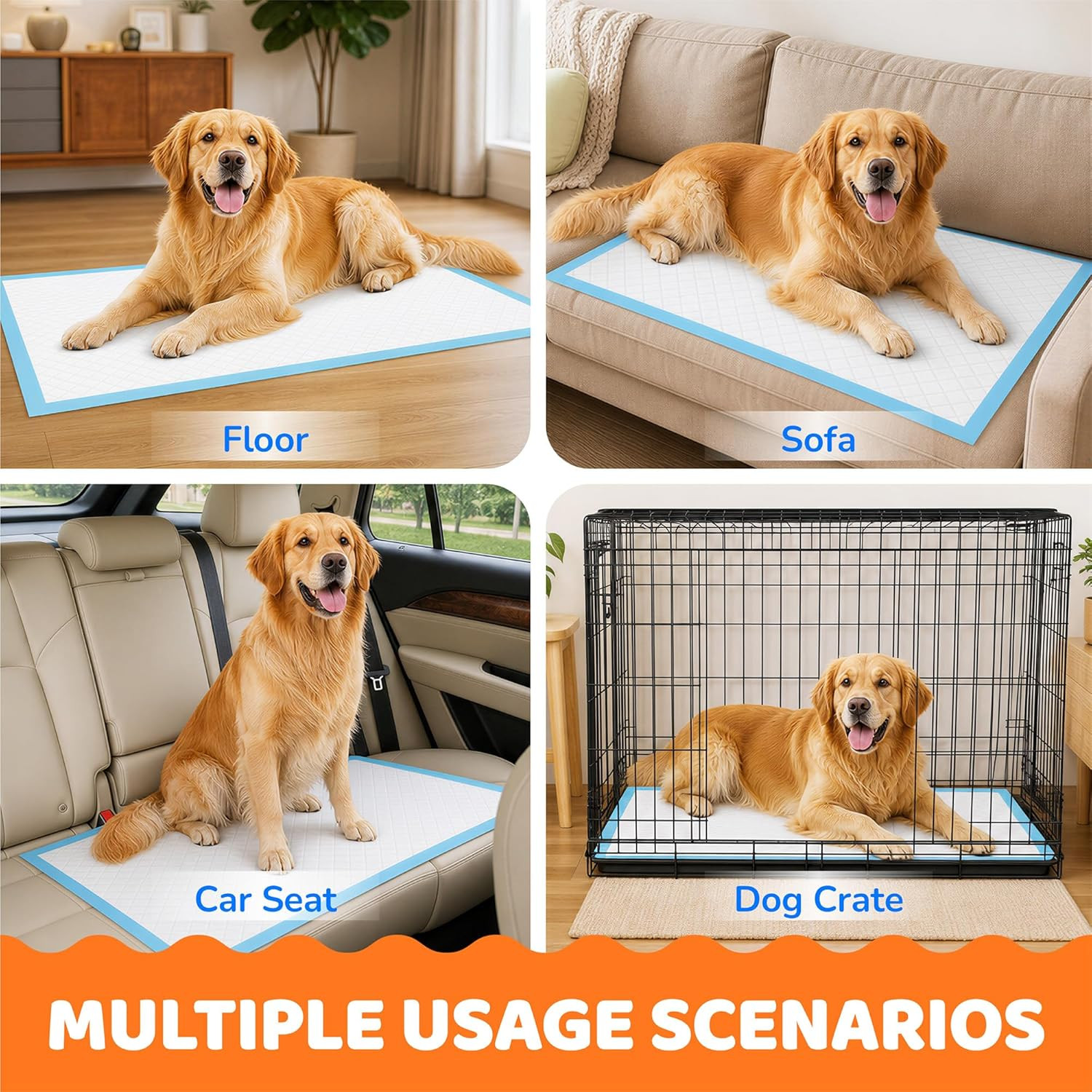 Puppy Pads 28″X34″, Extra Large, Super Absorbent, 30 Count | Disposable Pee Pads