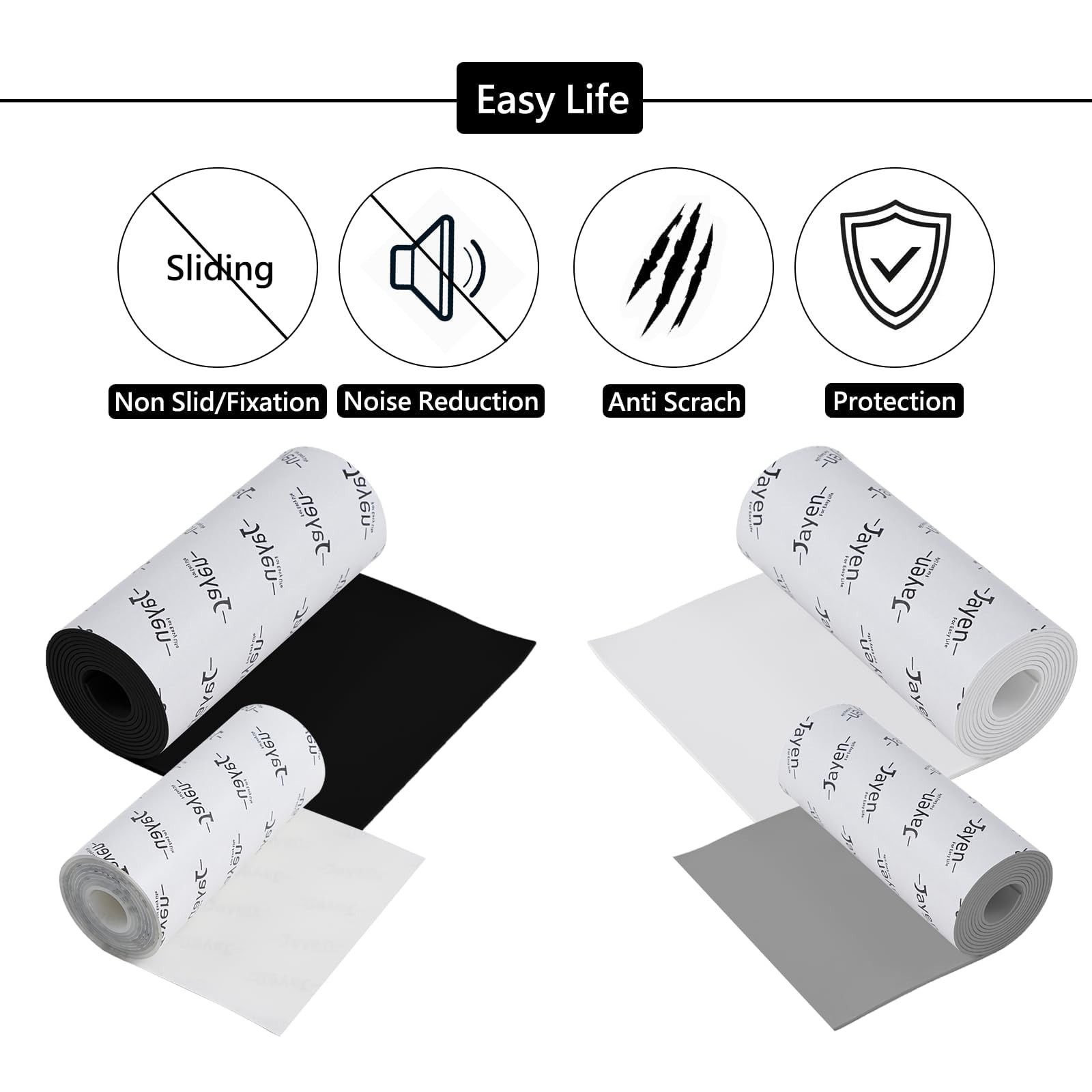 Non Slip Self Adhesive Silicone Cuttable Furniture Pads – 5×40 inch Versatile…