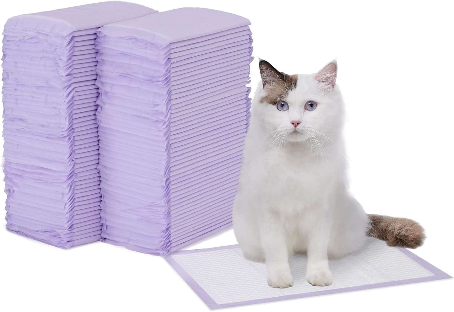 Pack of 100 Unscented Cat Litter Pads with Superior Absorbency & Odor Control
