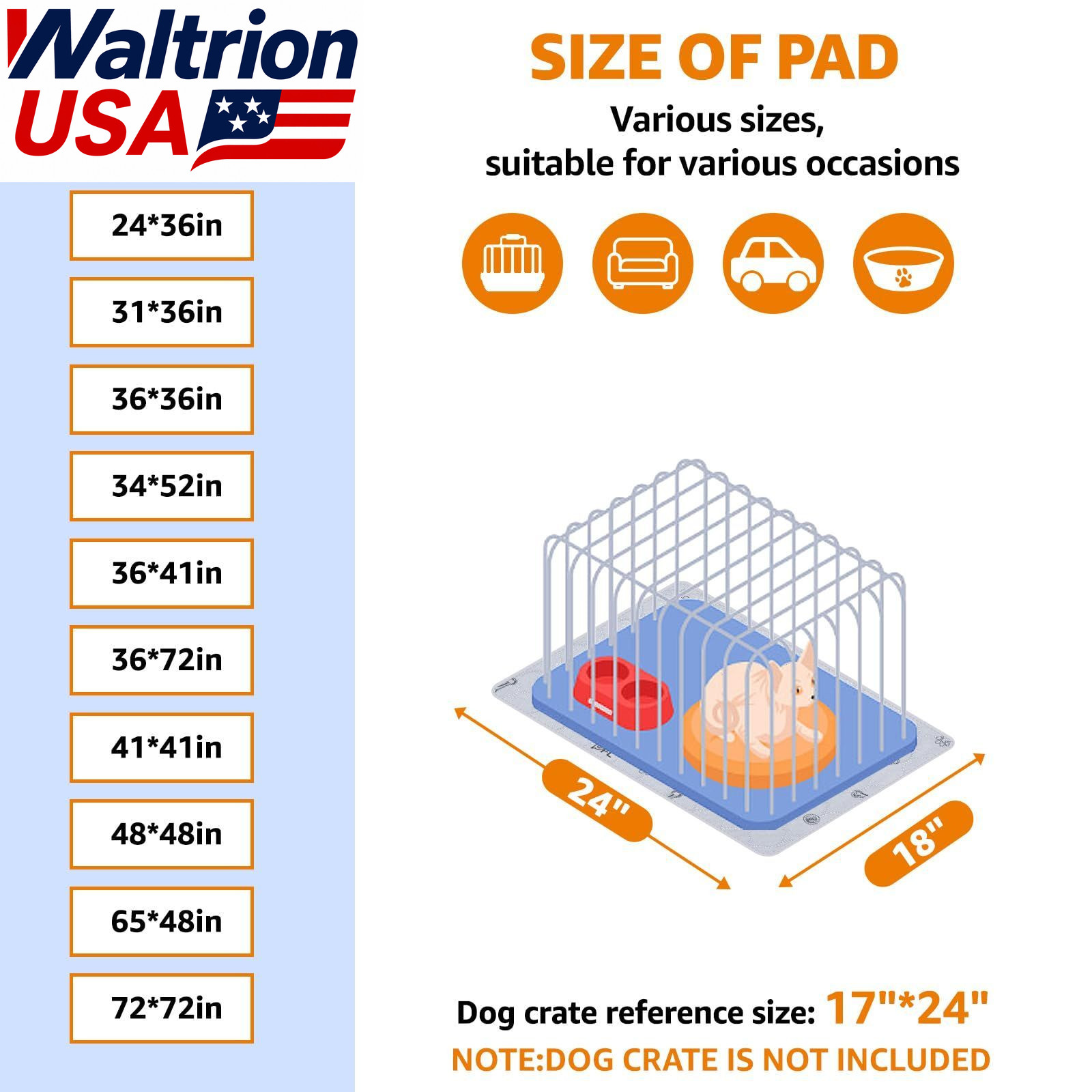 Washable Pee Pads for Dogs Reusable Puppy Training Pads 18×24 2 Pack