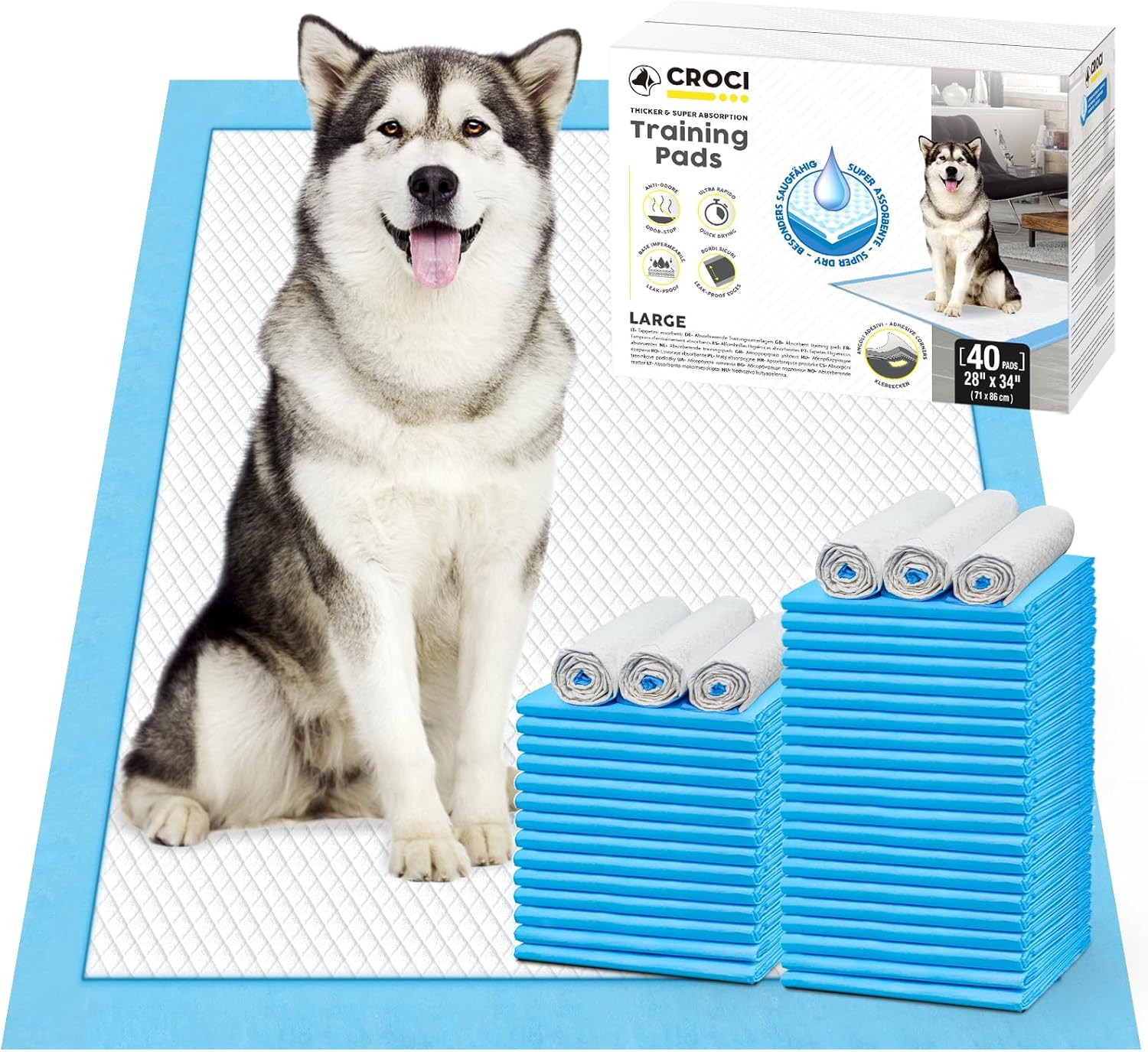 Pee Pads for Dogs Extra Large Training Puppy Pads 28X34 Inches, Dog Pads