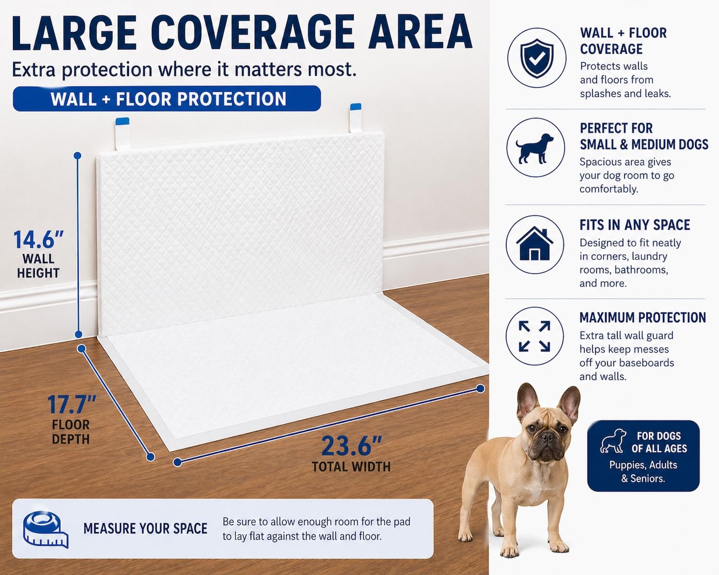 Disposable Pee Pads for Male Dogs – 40 Count (2 Pack, 20 Pads Each)