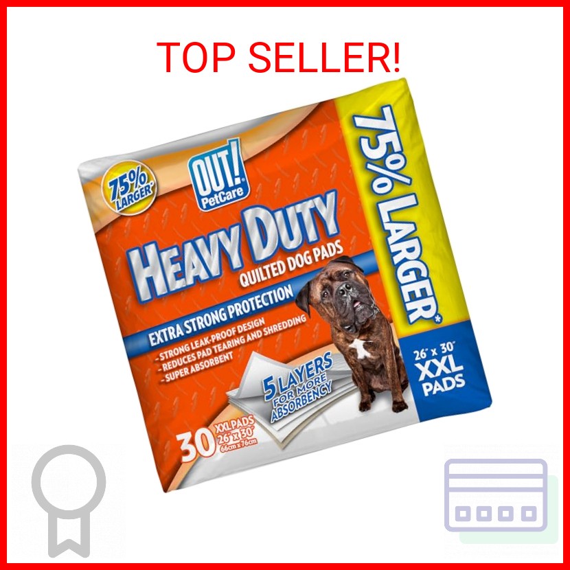 OUT! Petcare Puppy Pads XXL, Heavy Duty, Leak Proof Pee Pads for Dogs, Potty Tra