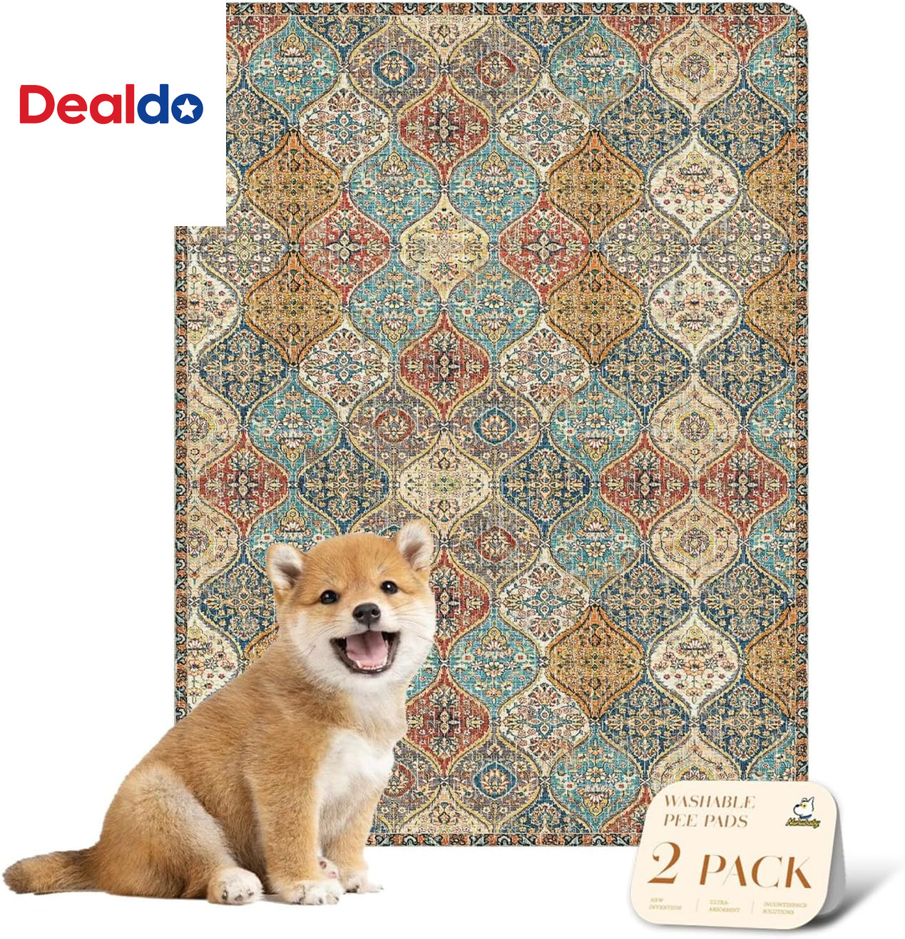 Washable Pee Pads for Dogs, Stylish, Non-Slip and Leak-Proof Pee Mat. Ultra-Abso