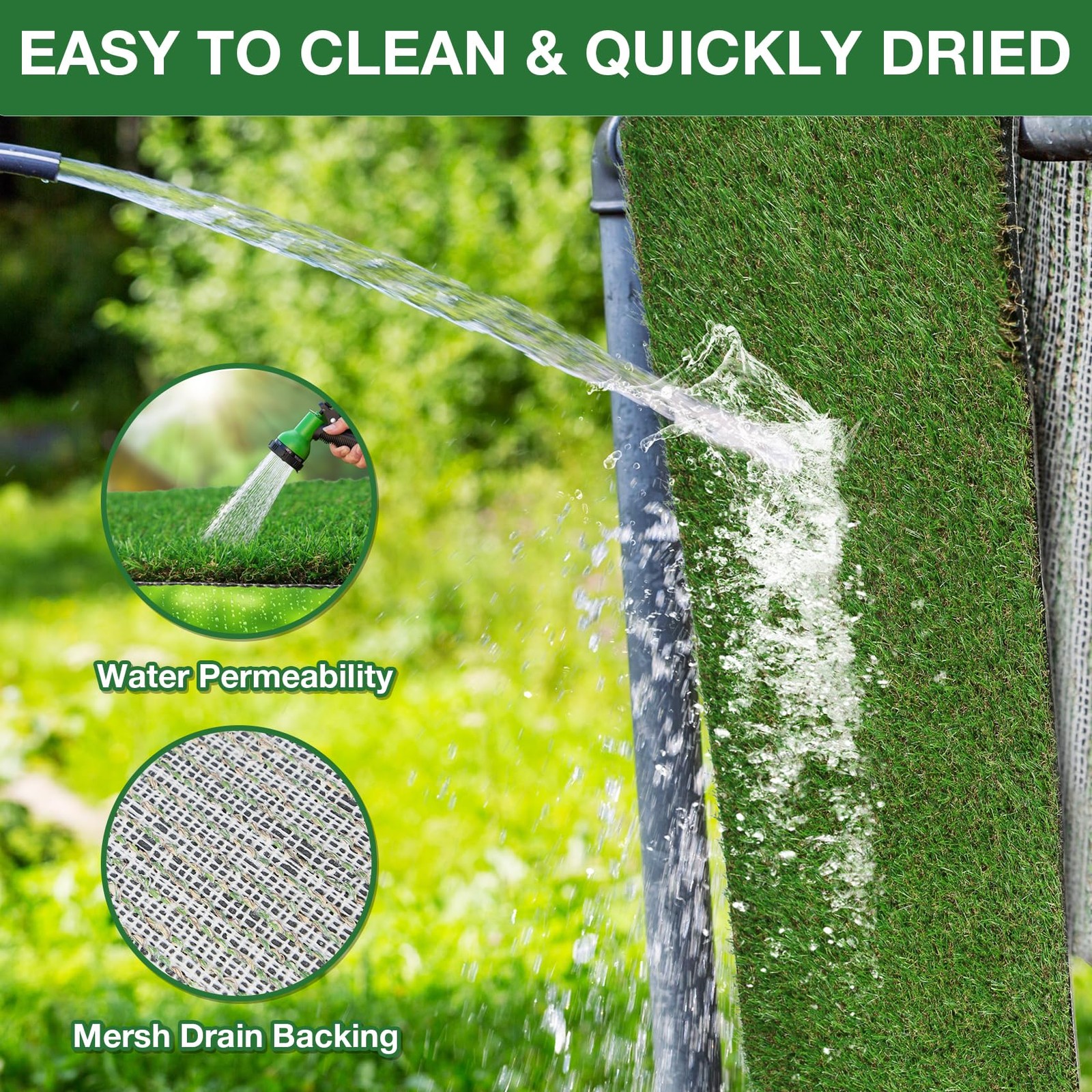 GLOBREEN Large Fake Grass for Dogs Potty Training, 4 FT X 6FT Realistic Pets …