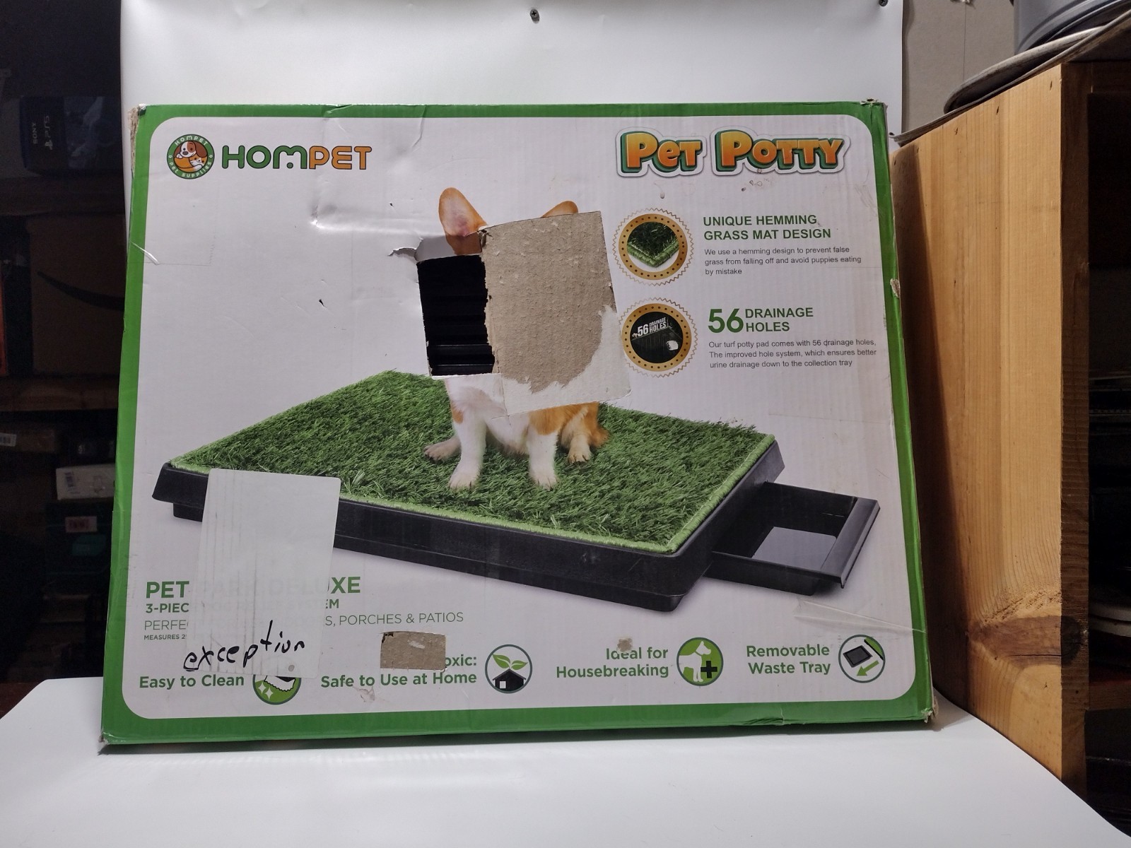 Hompet Dog Grass Pad with Tray And Pee Baffle Reusable Puppy Turf Potty Training