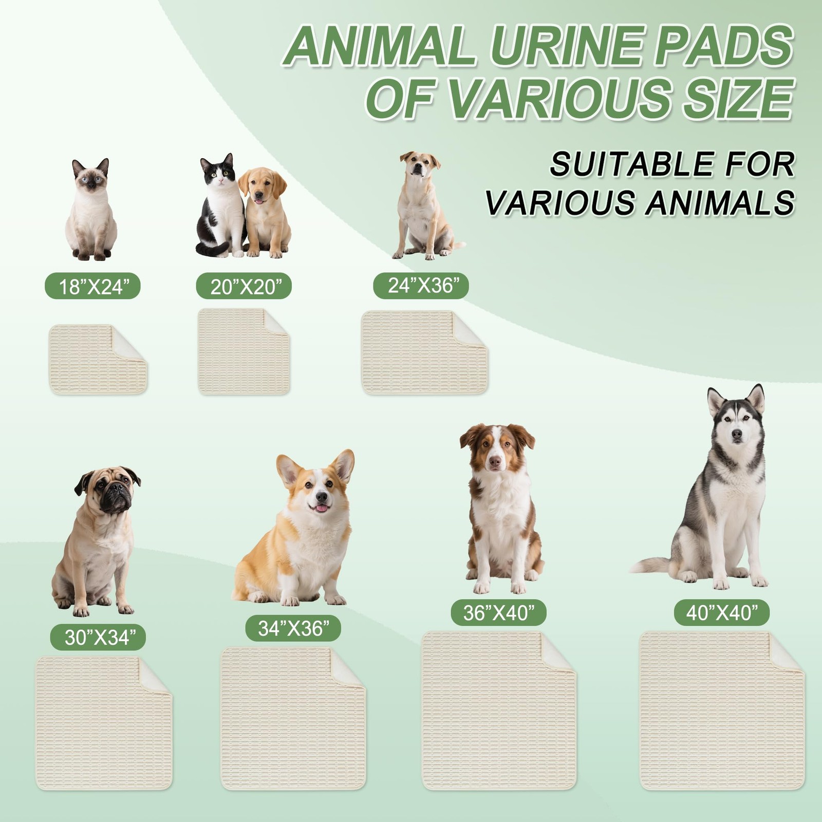 Washable Pee Pads for Dogs Reusable Puppy Pads Dog Pads Non-Slip Dog Pee Pa