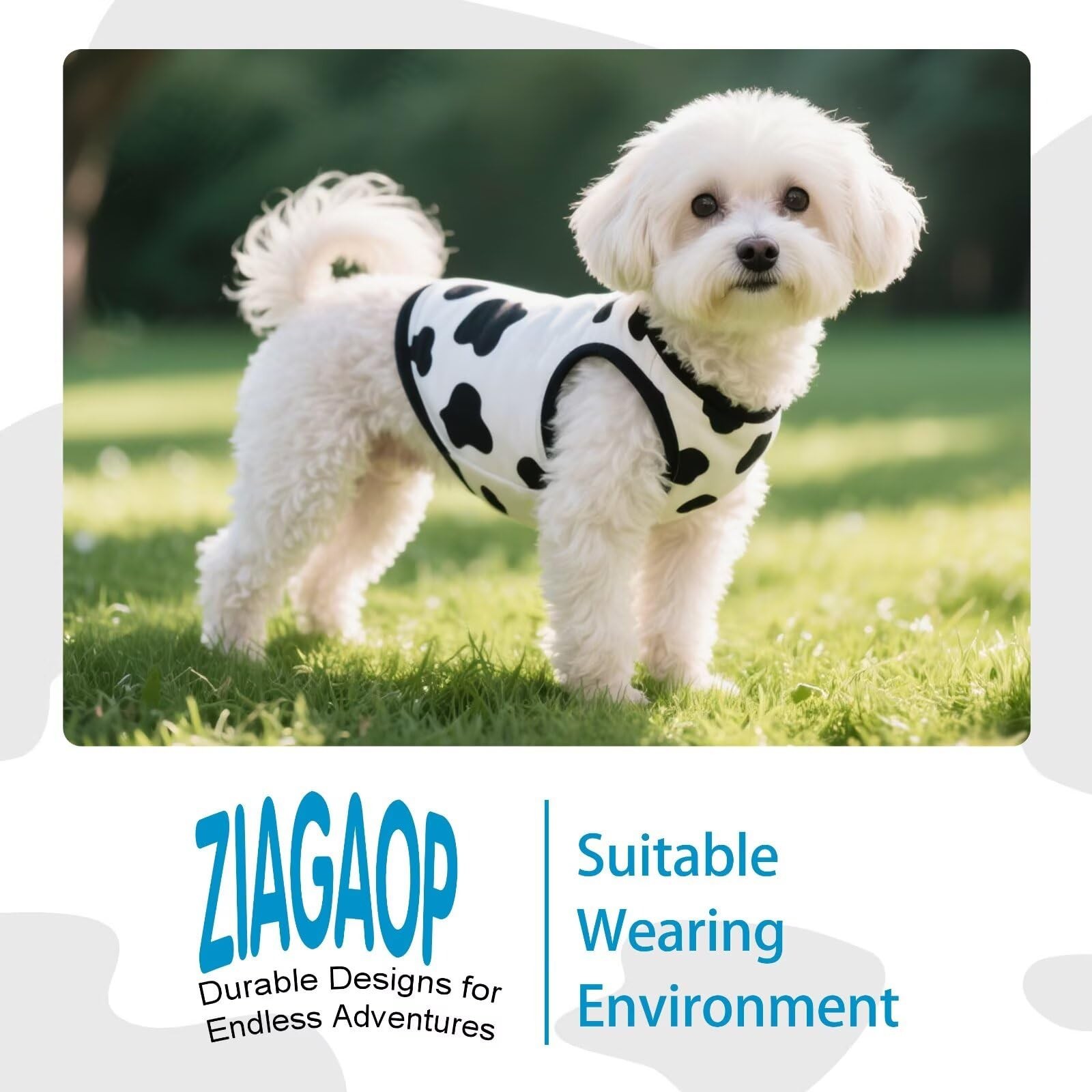 Adorable Cow Print Dog Shirts – Lightweight, Cozy Outfit for Small to Medi