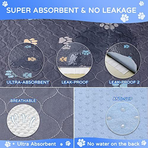 2 Pack 18×24 Inch Washable Puppy Dog Pee Pad Reusable Quick Dry Protective Pads