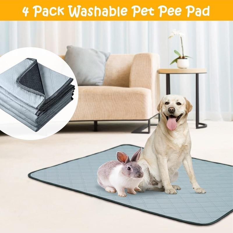 Reusable Guinea Pig Pee Pads 4 Pack Absorbent Cage Liner Multi Layer Design New