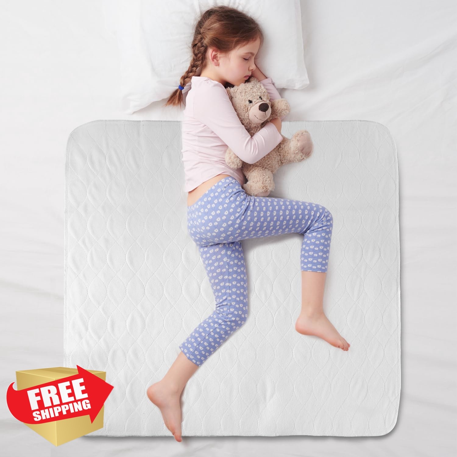 Bamuho 2 Pack Pee Pads for Kids 34″x 36″, Washable Potty Training Bed Pads fo…
