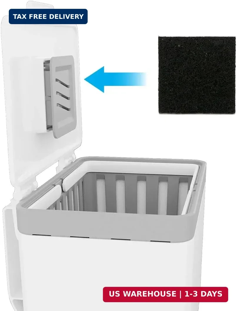 Charcoal Filters for Compost Bins, Odor Absorbing Carbon Replacement Pads for Ki