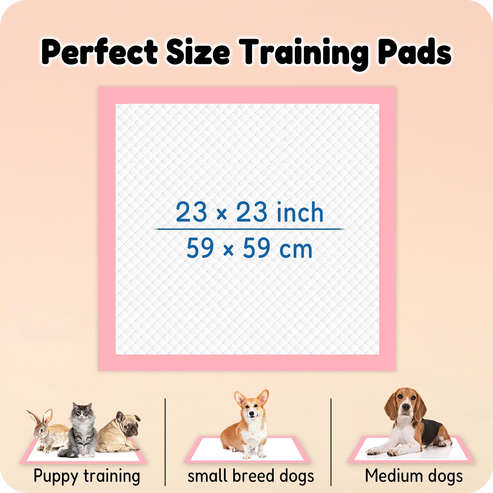 MoMoCo 23×23-100 Count Pink Puppy Pads, Super Absorbent, Leak-Proof, Quick-Dr…