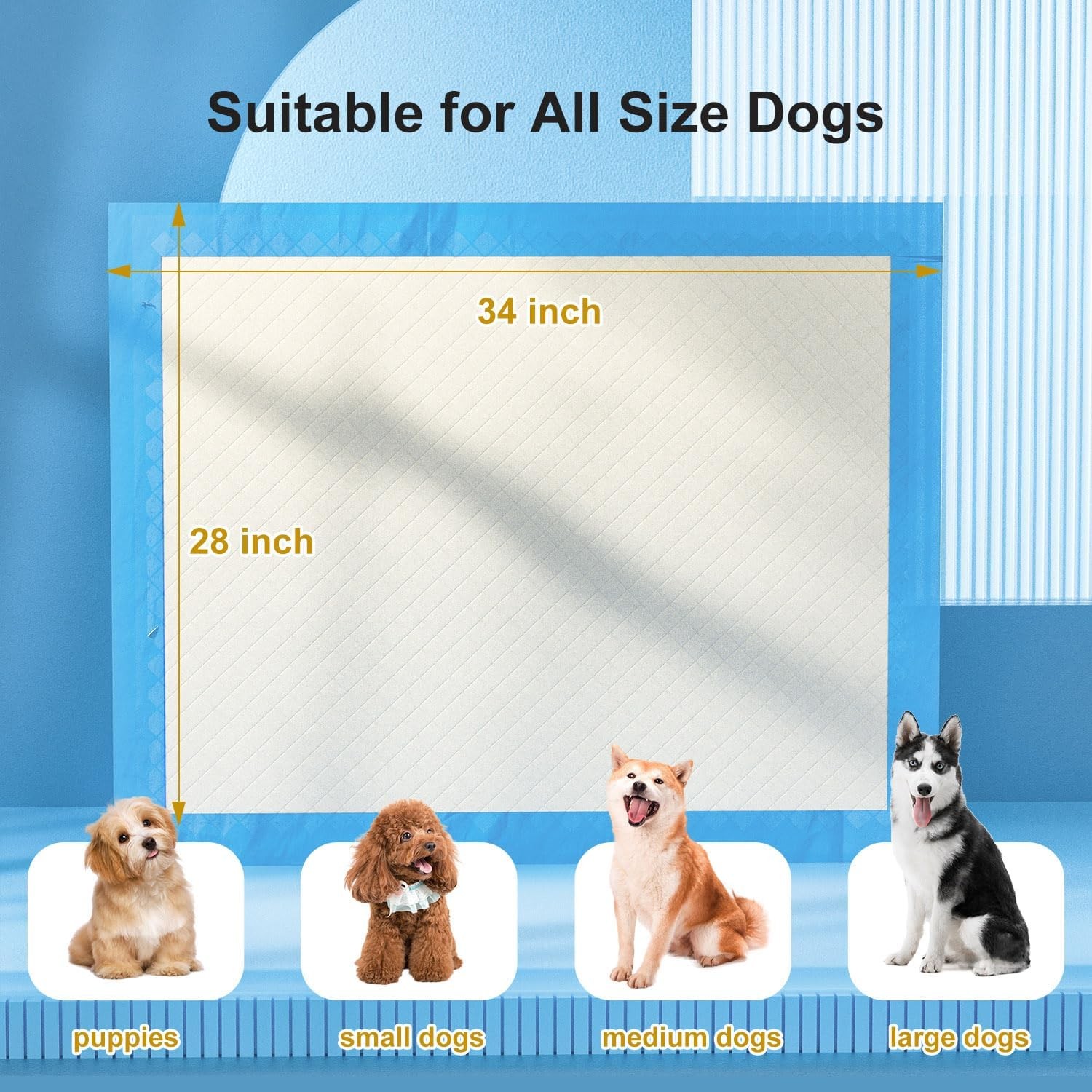 Ultra Absorbent Thicker Dog Pee Pads Extra Large XL 28″x34″ Leak-Proof Odor-C…