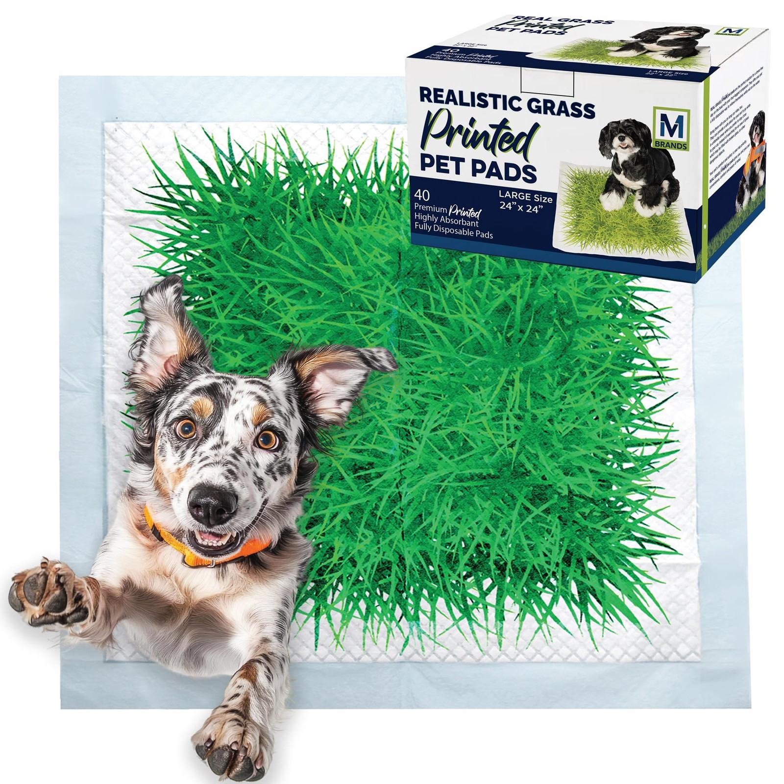 Big Dawg Pet Supplies Realistic Grass Printed Disposable Pet Pads. 24x24in Pu…