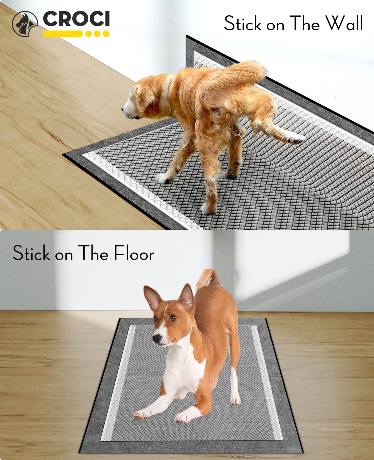 Charcoal Puppy Pads 23″x24″ Standard Size, Odor-Control Carbon Dog Training P…