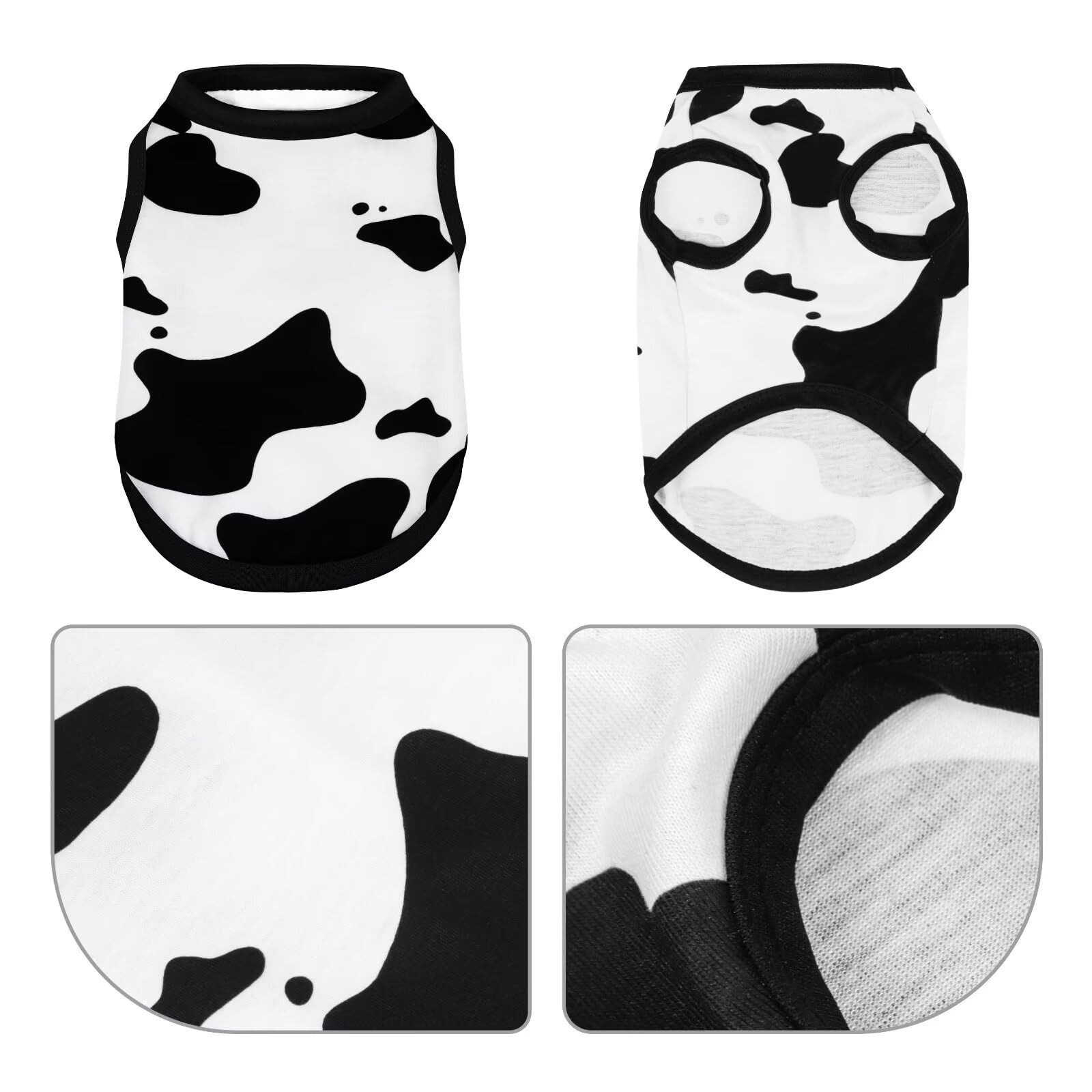 Adorable Cow Print Dog Shirts – Lightweight, Cozy Outfit for Small to Medi
