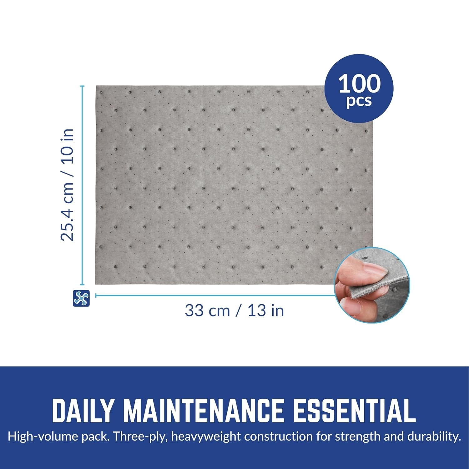 Universal Heavy Duty Absorbent Pads, 13″ x 10″, 100 Count | Three Ply, Maximu…