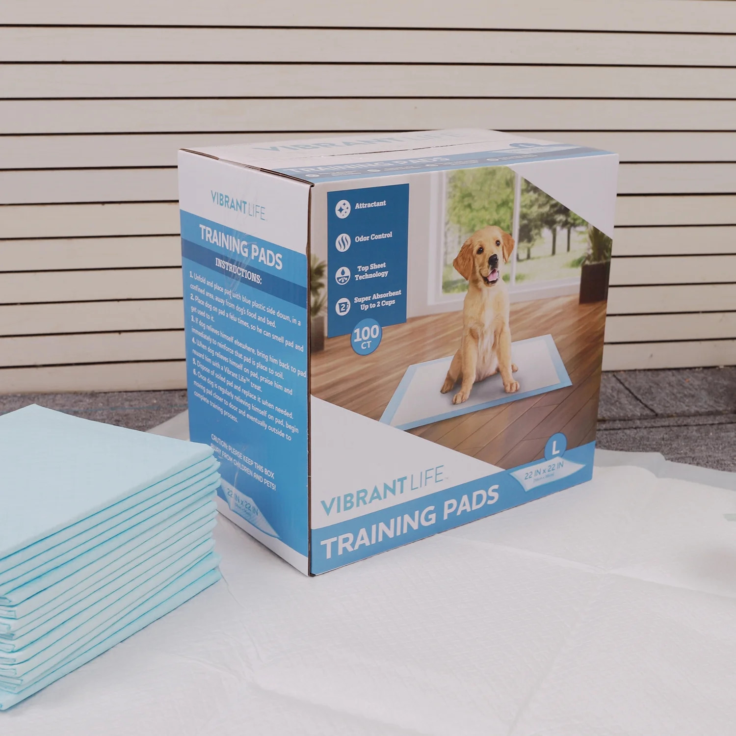 Vibrant Life Training Pads 22×22″ Super Absorbent Leak Proof 100ct