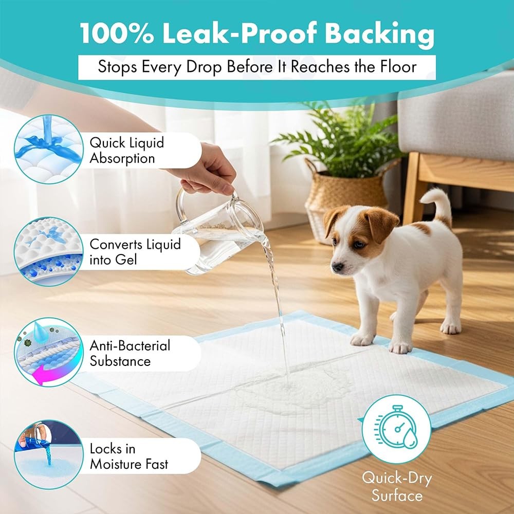 Puppy Pads 100 Count – 23.6″ x 23.6″ – Super Absorbent Pee Pads for Dogs – Pr…