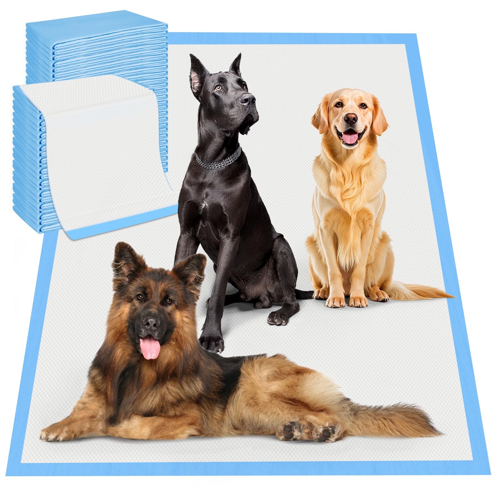 Boscute 4XL Thicken 6 Layers Ultra Absorbent Dog Pee Pads, XXXXL, Blue