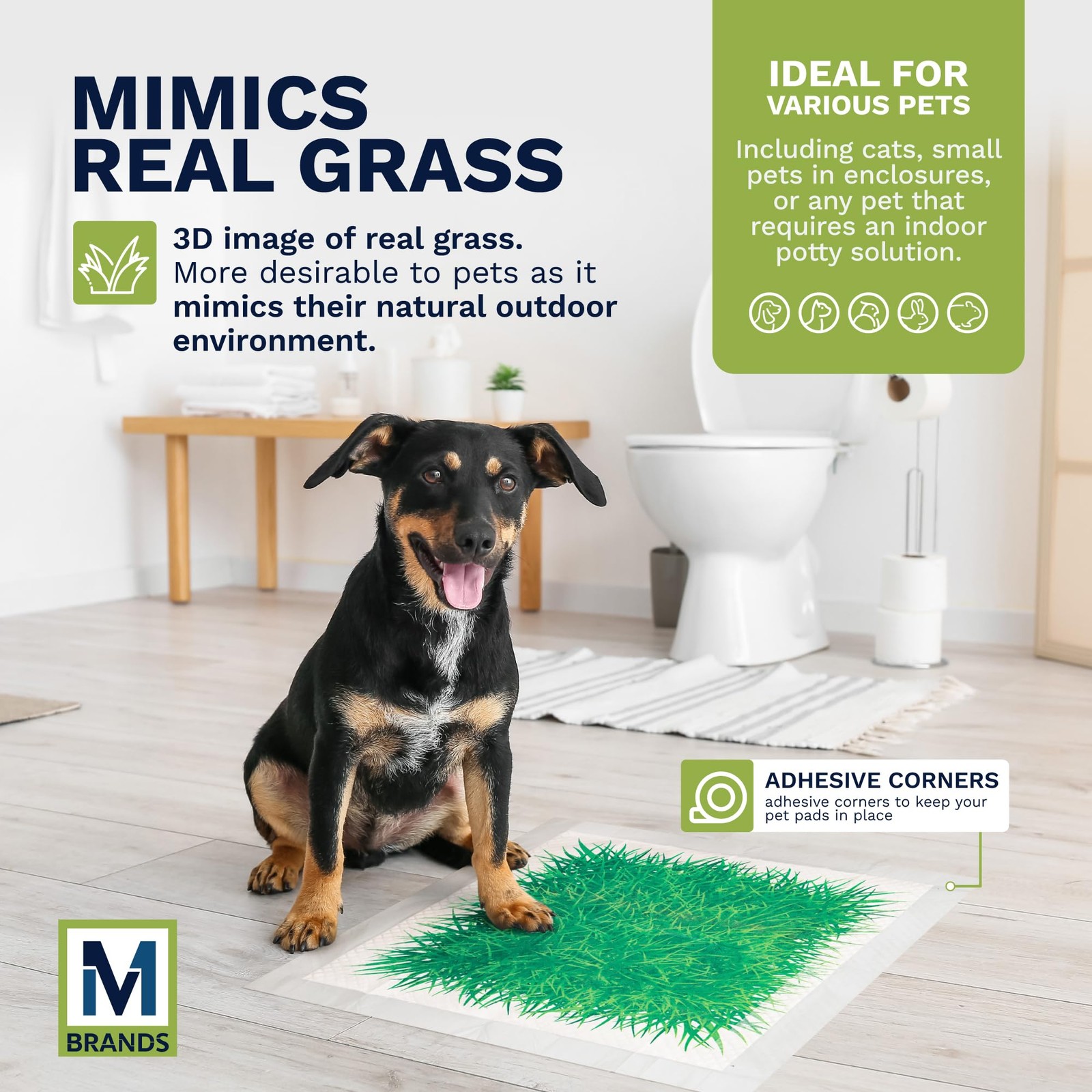 Big Dawg Pet Supplies Realistic Grass Printed Disposable Pet Pads. 24x24in Pu…