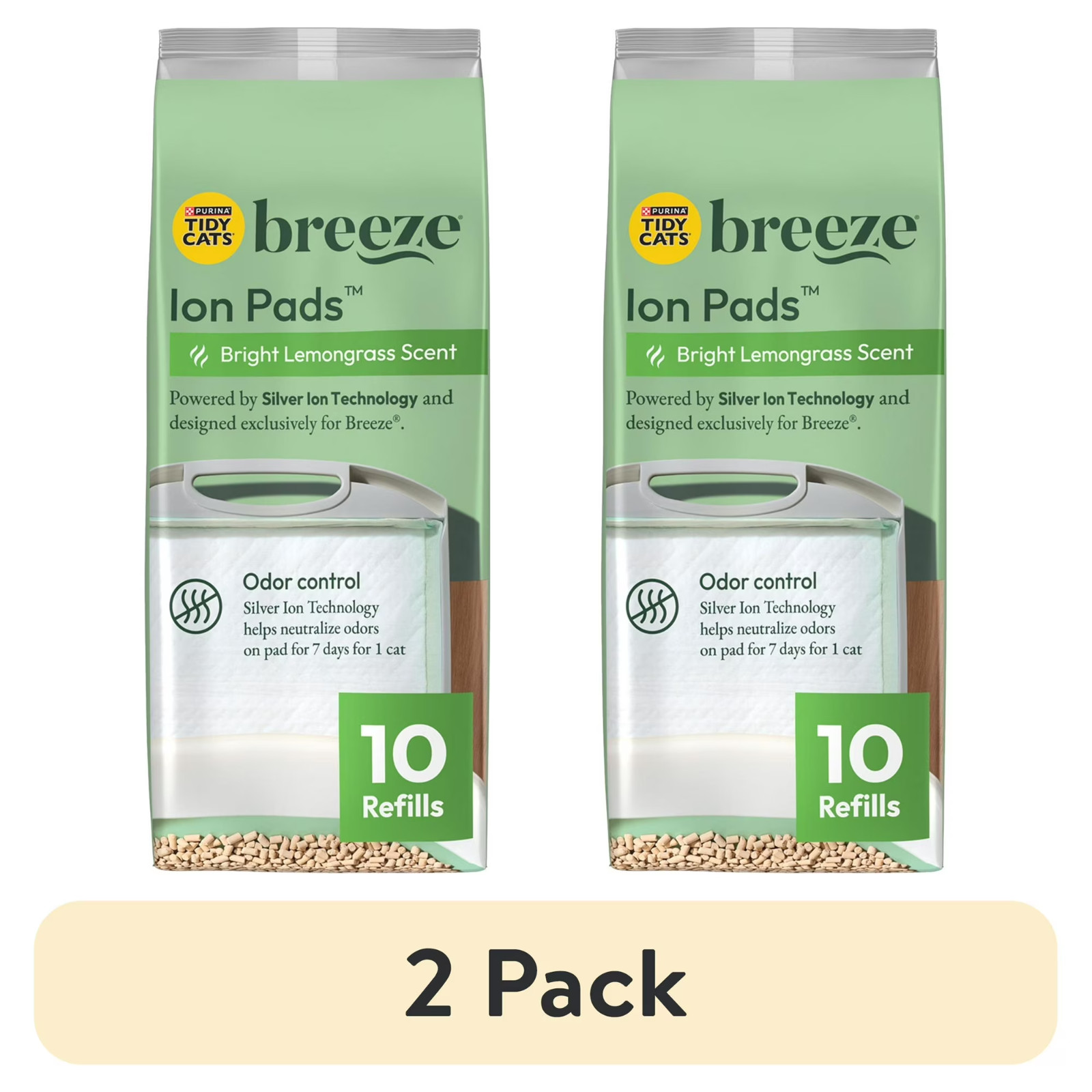 Cats Breeze Absorbent Cat Litter Pads,24/7Odor Control, Refill Pack,10 ct. Pouch
