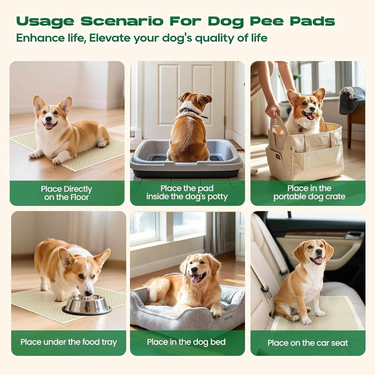 Puppy Pads 100 Count Small 22X22In Bamboo Training Pads Deodorizing Leakproof Qu
