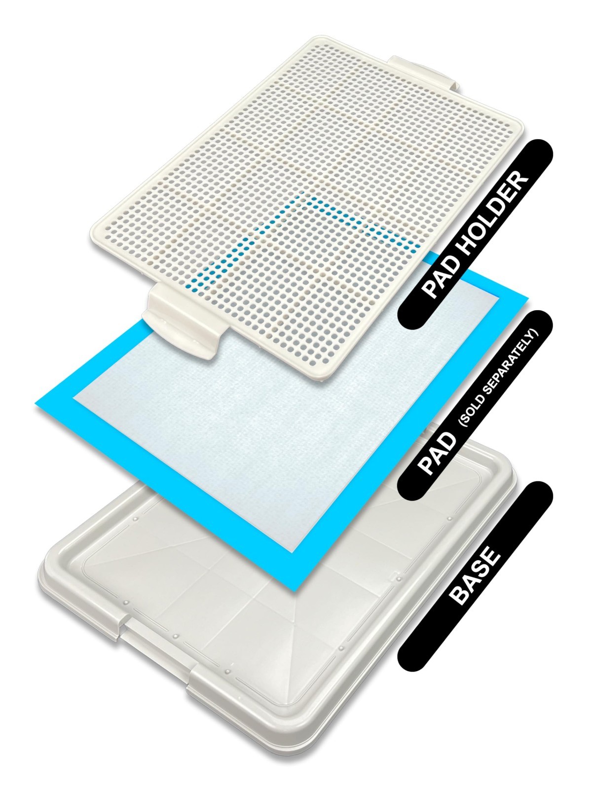 Puppy Potty Training Pad Holder Tray, Snap Lock, 22.5″x16.5″, PP Plastic, 4 Colo