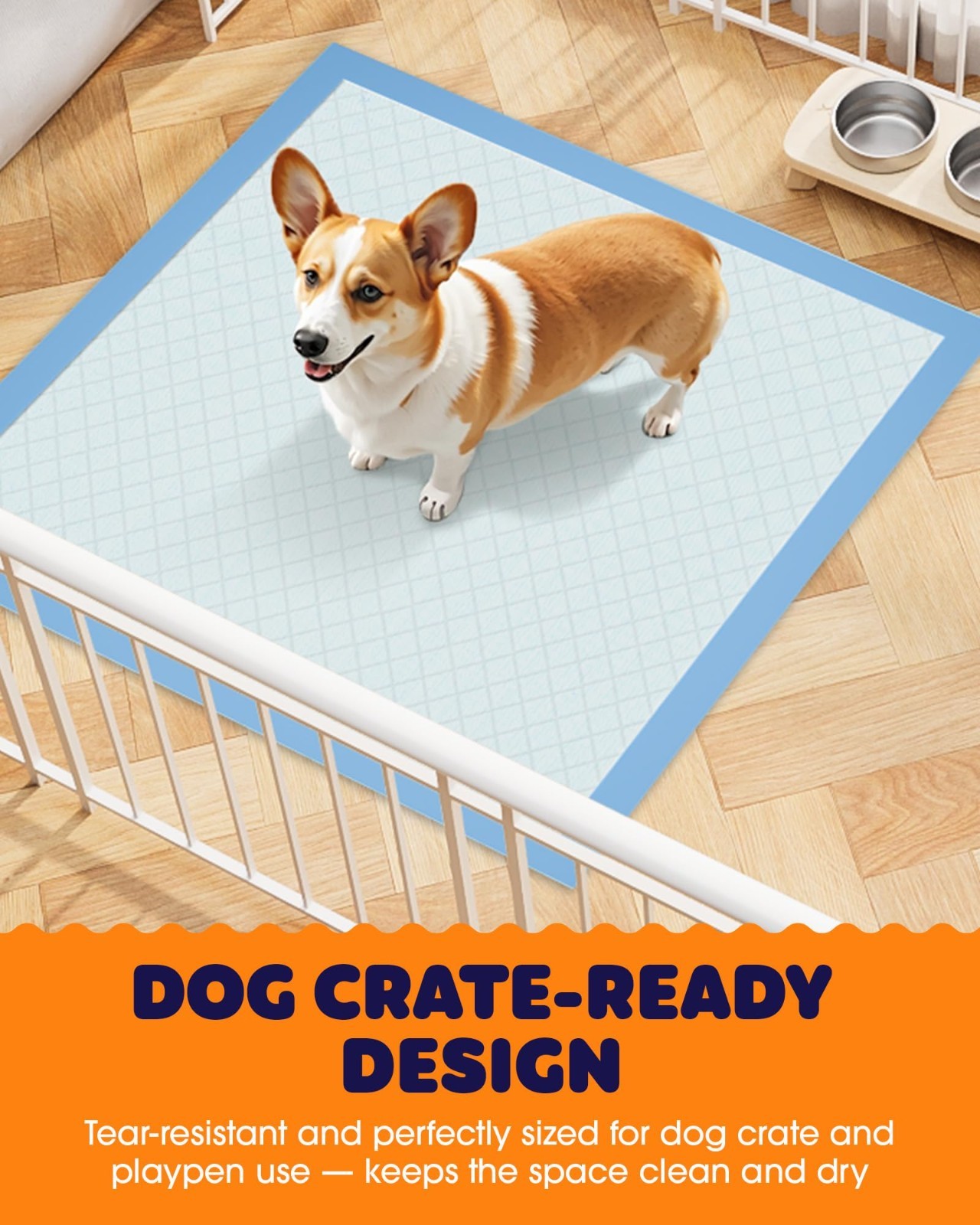Super Absorbent Puppy Pads 22×22 in, 150 Pack, Quick-Dry, Spill-Proof, 6-Layer P