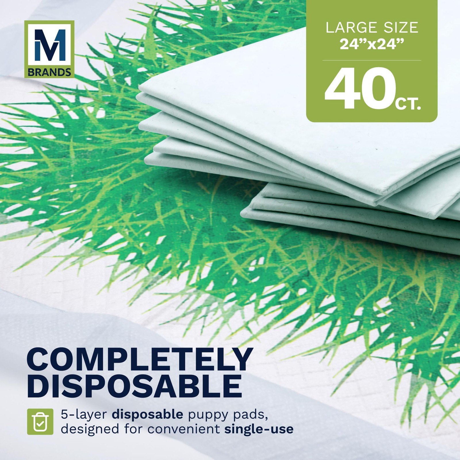 Big Dawg Pet Supplies Realistic Grass Printed Disposable Pet Pads. 24x24in Pu…