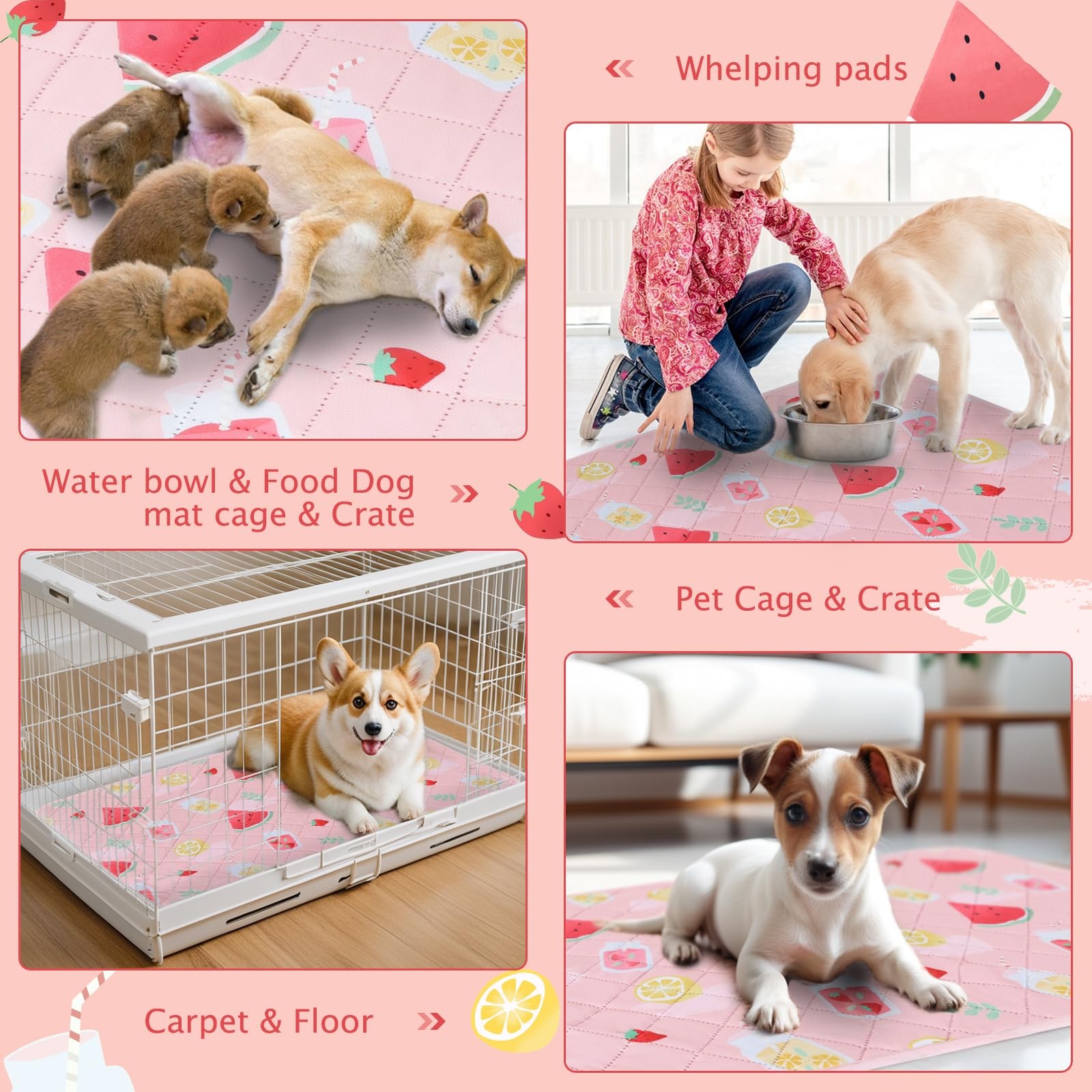 Washable Pee Pads for Dogs, 2 Pack Reusable Leakproof Puppy Wee Wee, Non-Slip…