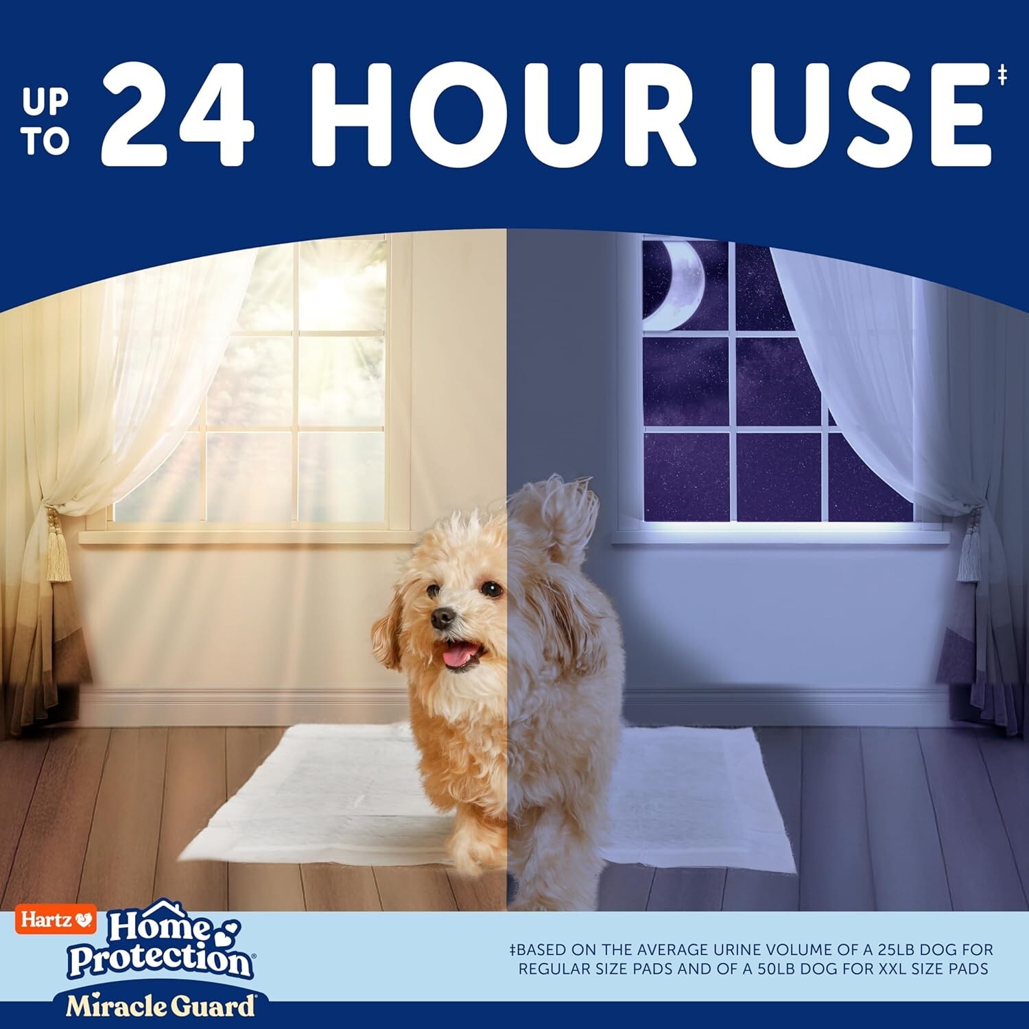 Home Protection Miracle Guard Dog Pads, Regular Size 25 Count, 3X Absorbent