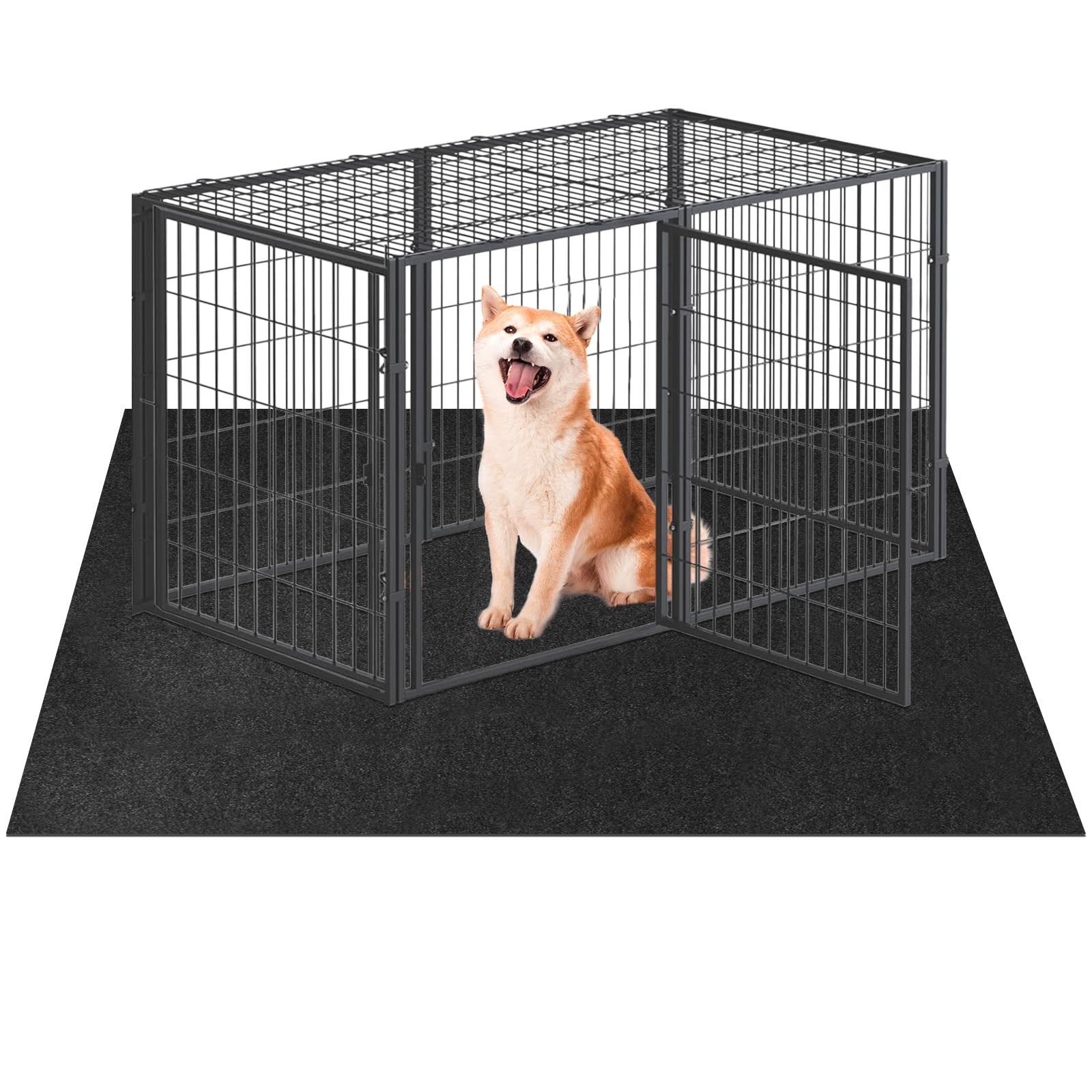 Dog Playpen Mat, Crate Pad Liner for Kennel Training Under 29″×48″, Black