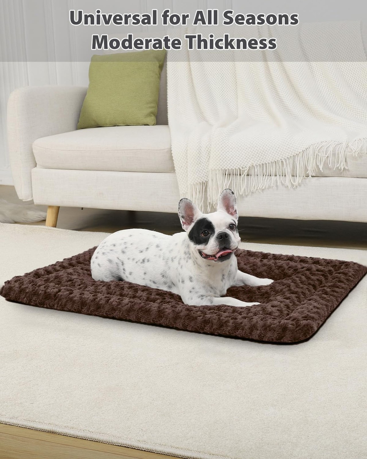 Exsnugy Washable Dog Bed Mat Large Size Fluffy Pet Crate Pad 42×28 XL | Non-S…