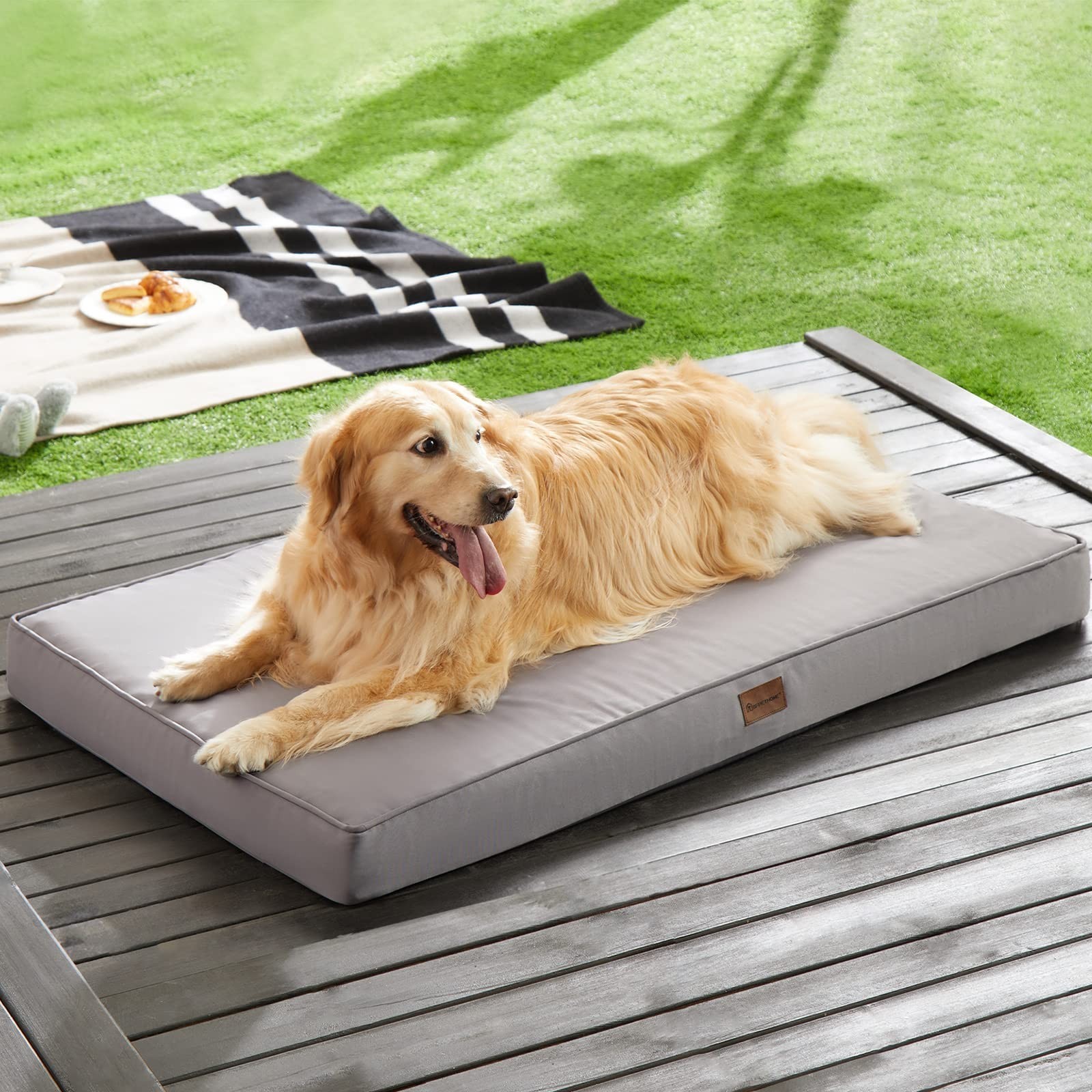 BFPETHOME Outdoor Waterproof Dog Bed for Large Dogs, Washable Cover, 47″ | Ou…