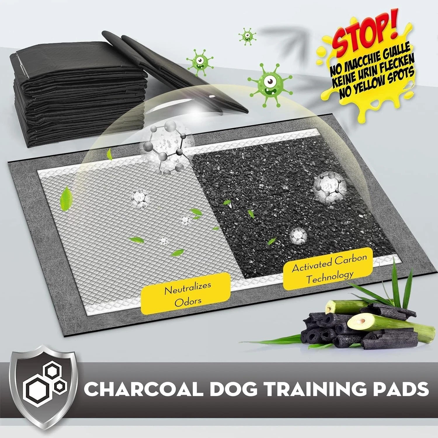 100 Count Puppy Pads 36×36” – Activated Carbon Odor Control & Leak-Proof