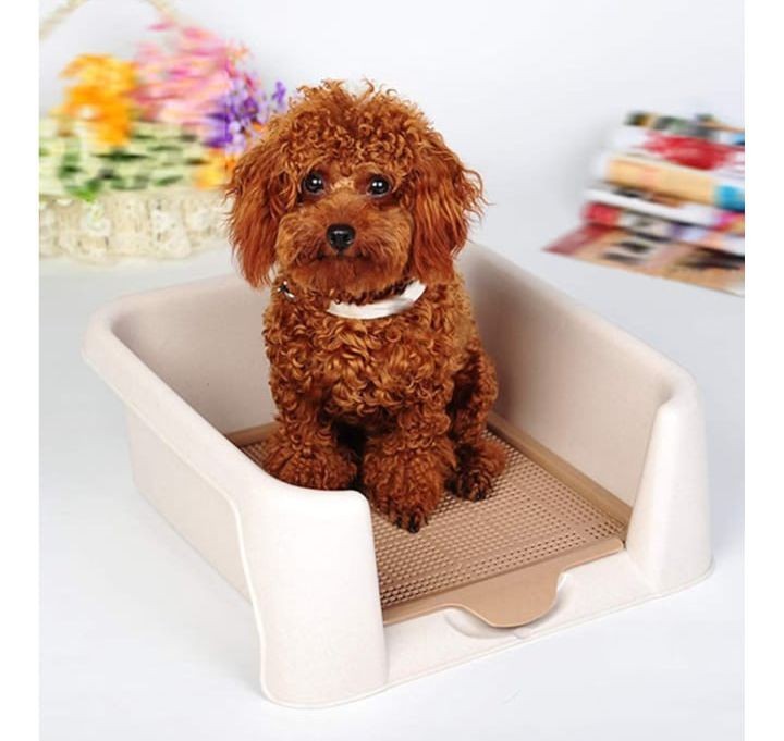 Portable Fenced Puppy Toilet Clean Comfy Indoor Pet Dog Training Toilet 42x42cm