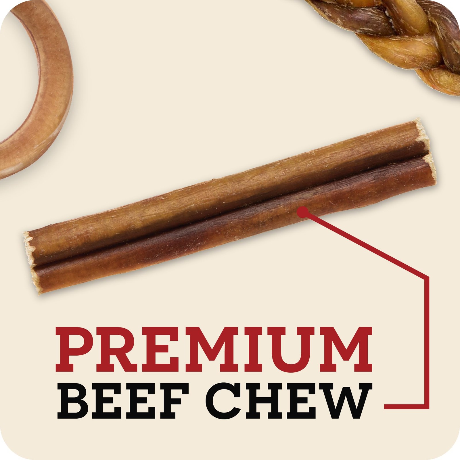 Redbarn Odor Free 7″ Braided Bully Sticks for Dogs 1-Count 1 Count (Pack of 1)