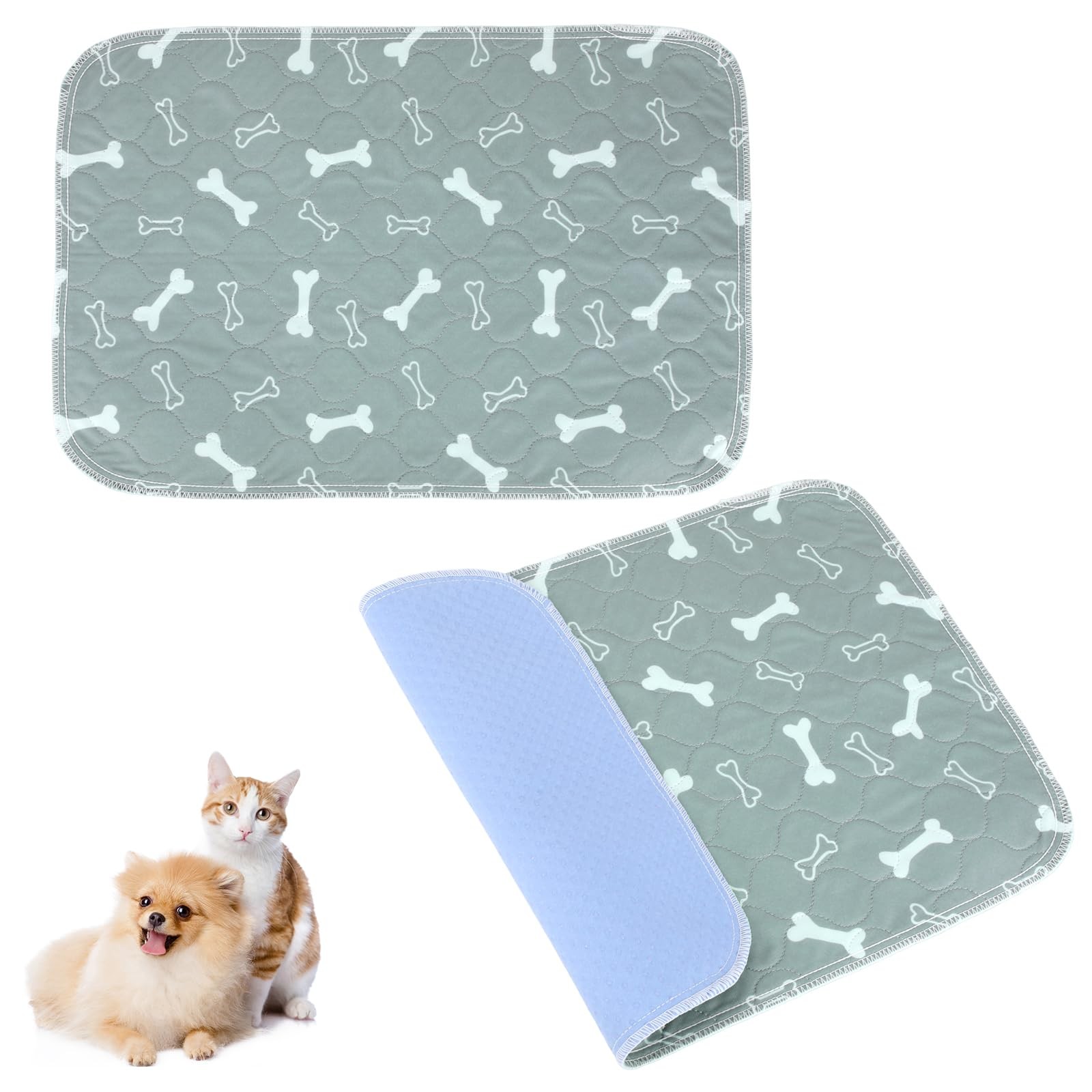 2pcs Pet Pads with Pheromones, 60x40cm/23.62×15.75in Reusable Washable Thicke…