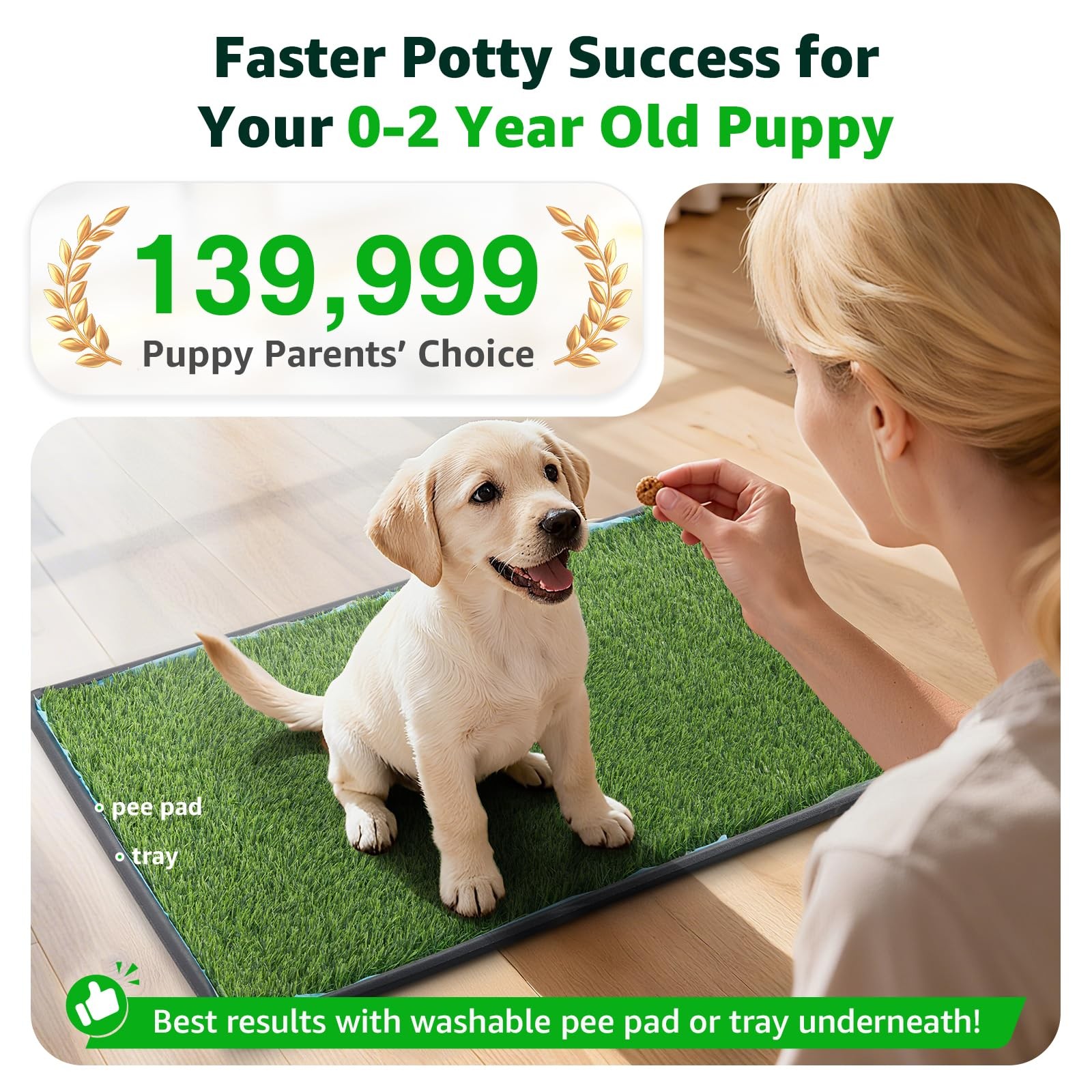 Artificial Grass Pad for Dogs Potty: 39X24.4 Inches Fake Grass for Dogs Puppy…