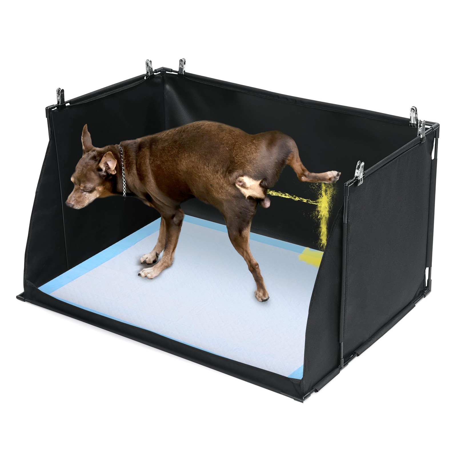Dog Pee Pad Holder with High Walls, No-Spill Indoor Potty for Large Dogs,