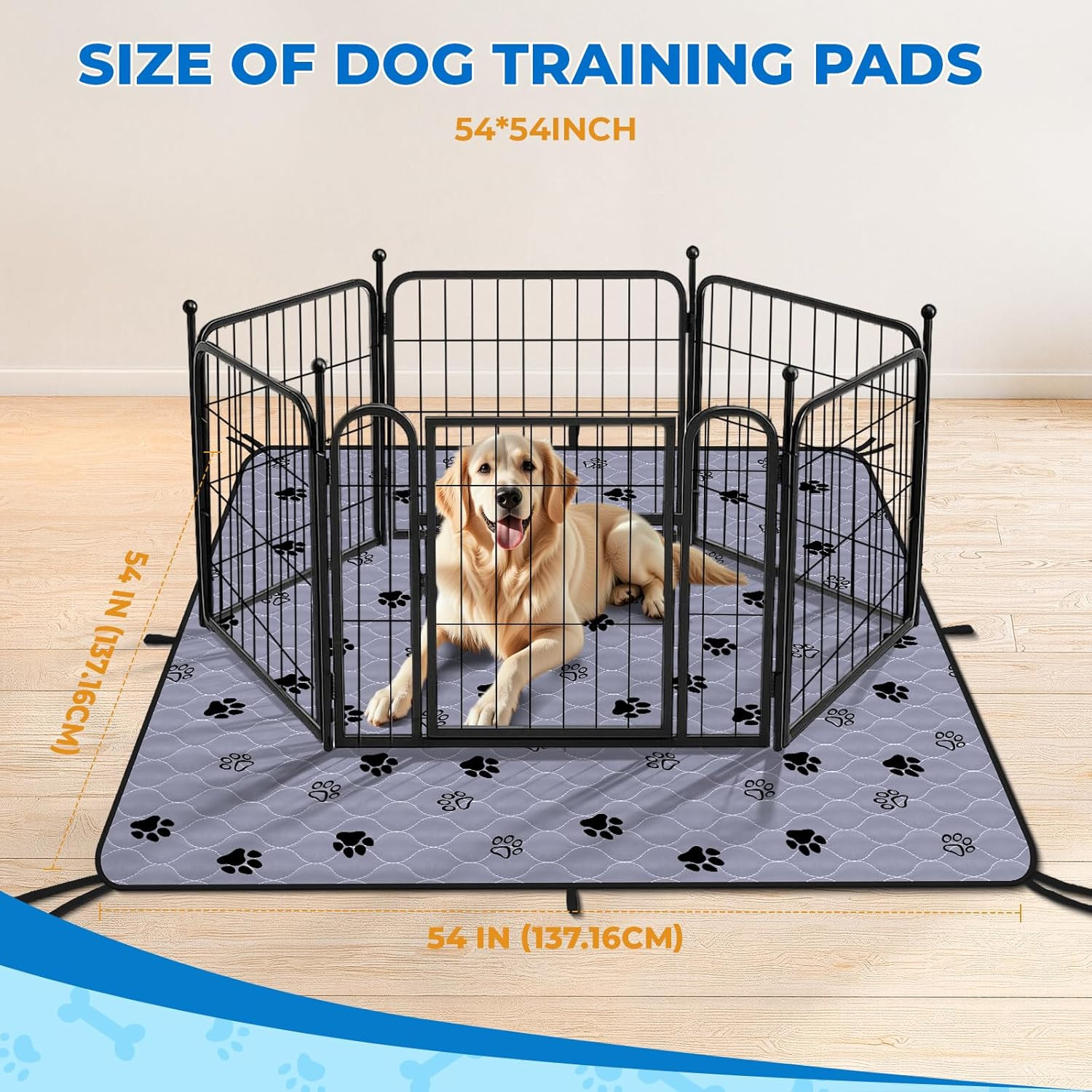 Washable Pee Pads for Dogs, 2 Pack Reusable Super Absorbent Potty Pads, Non-Slip