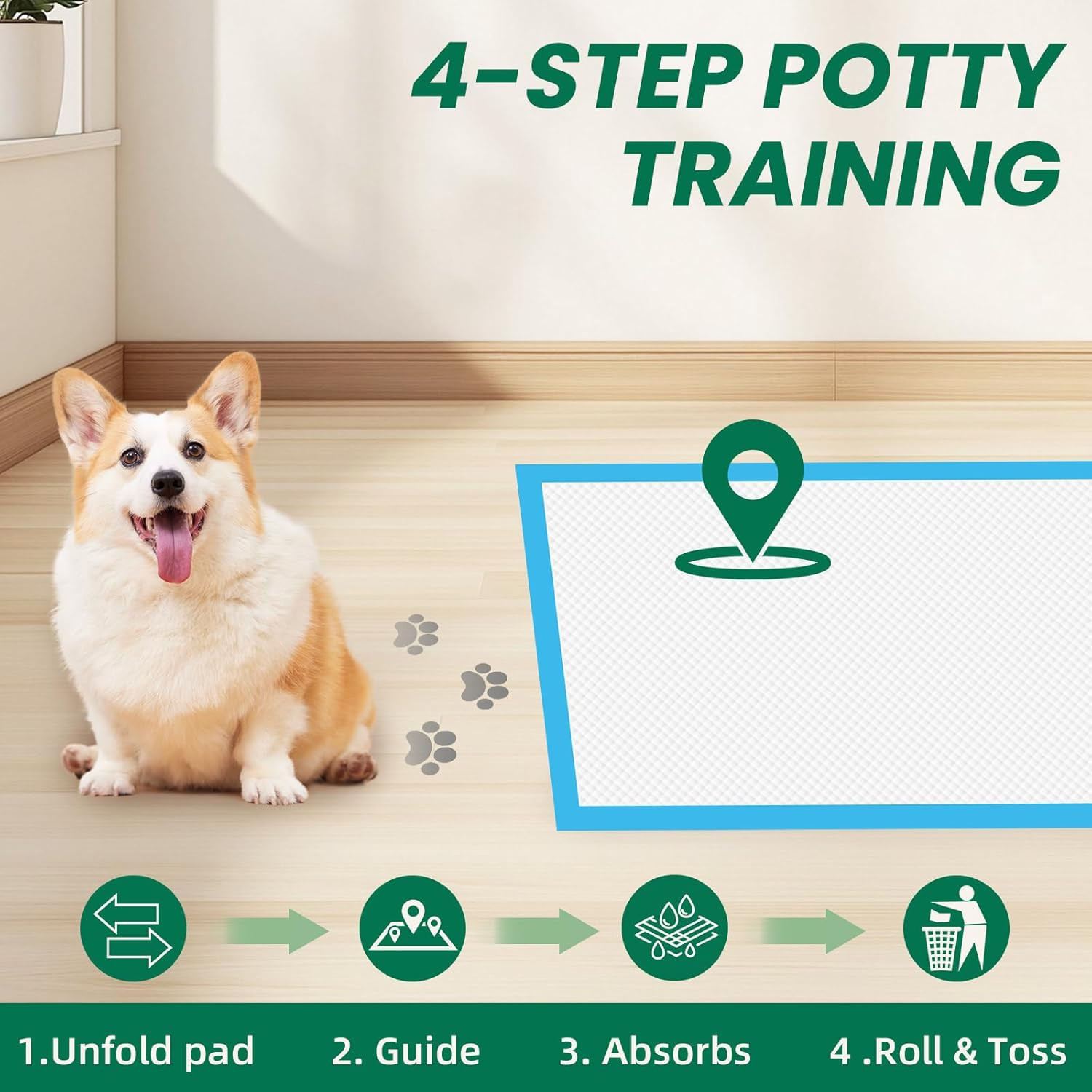 100 Count Large Dog & Cat Puppy Pee Pads – 28″X30″ Absorbent Potty Training Pads
