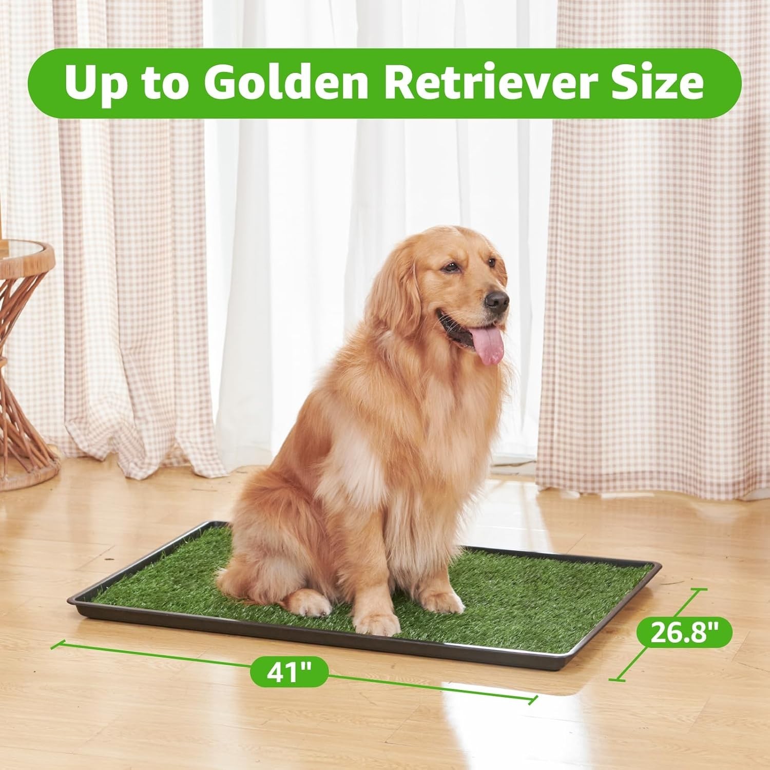 Extra Large 41×26.8″ Dog Grass Pad Tray-3 Layer-Pee Potty Toilet Training Litter