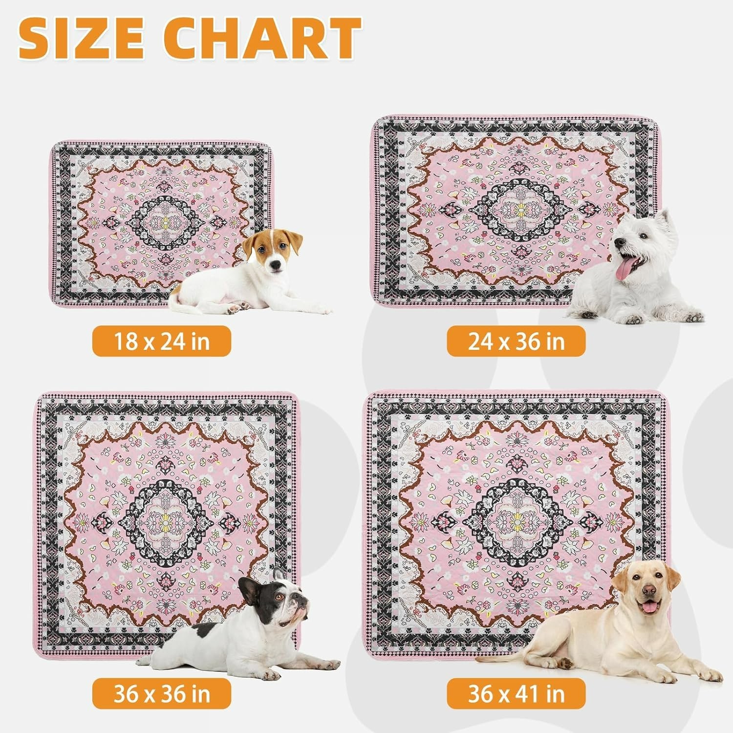 Versatile Leak-Proof Dog Pee Pads – Retro Pink Design for Indoor & Outdoor Use