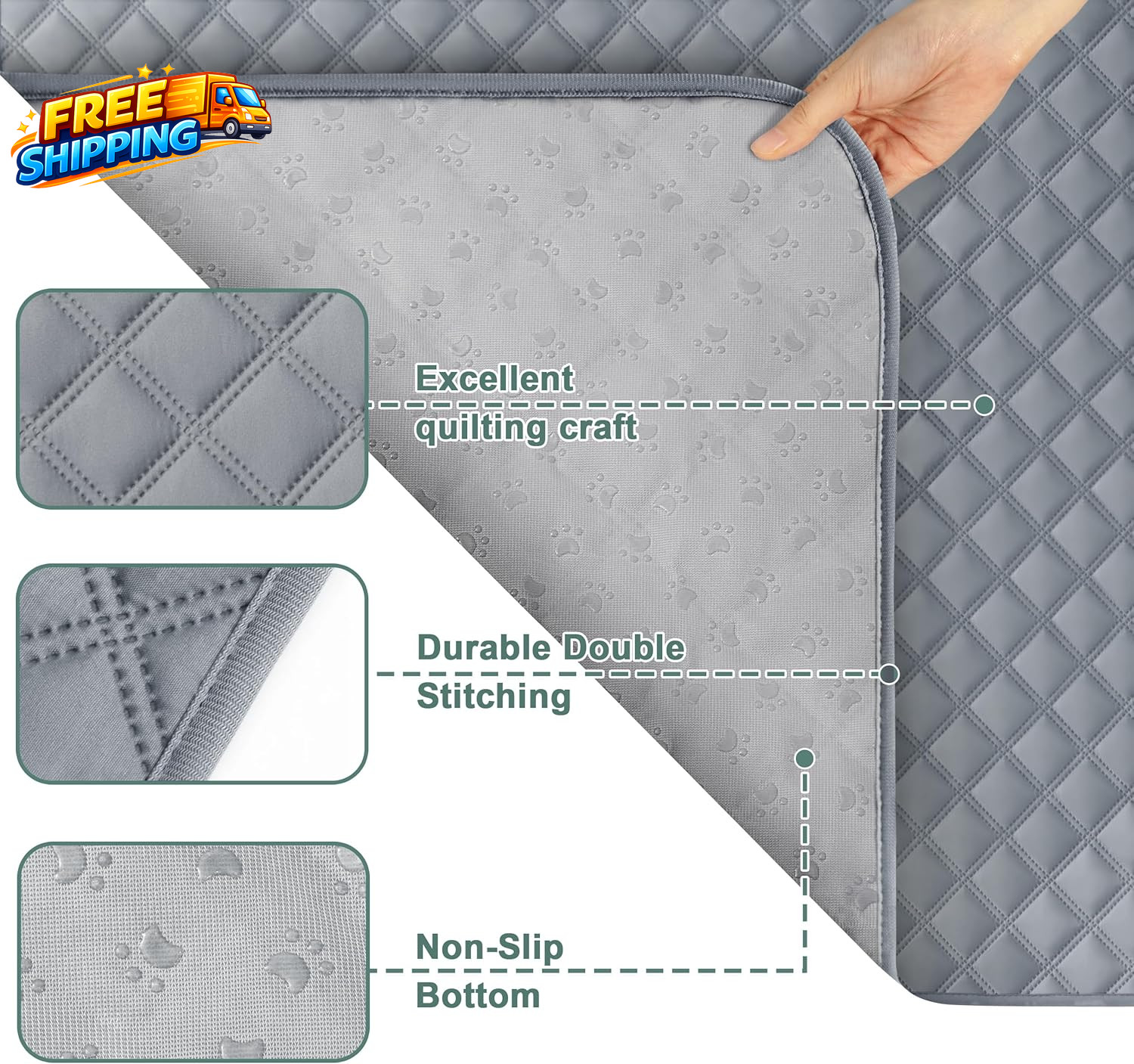 Reusable Washable Pee Pads for Dogs Large/Extra Large 36” X 41” 2 Pack, Absorb